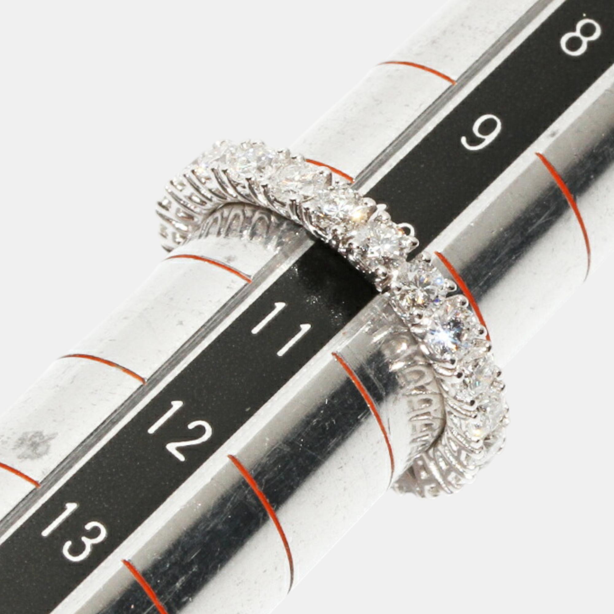 Chopard 18K White Gold And Diamond Band Ring EU 50