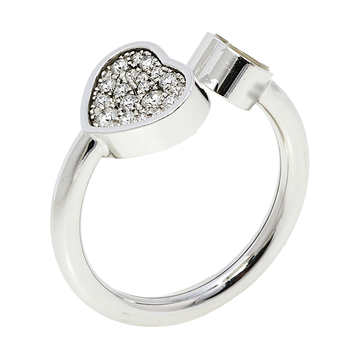 Chopard Happy Hearts Diamond 18K White Gold Ring Size 54