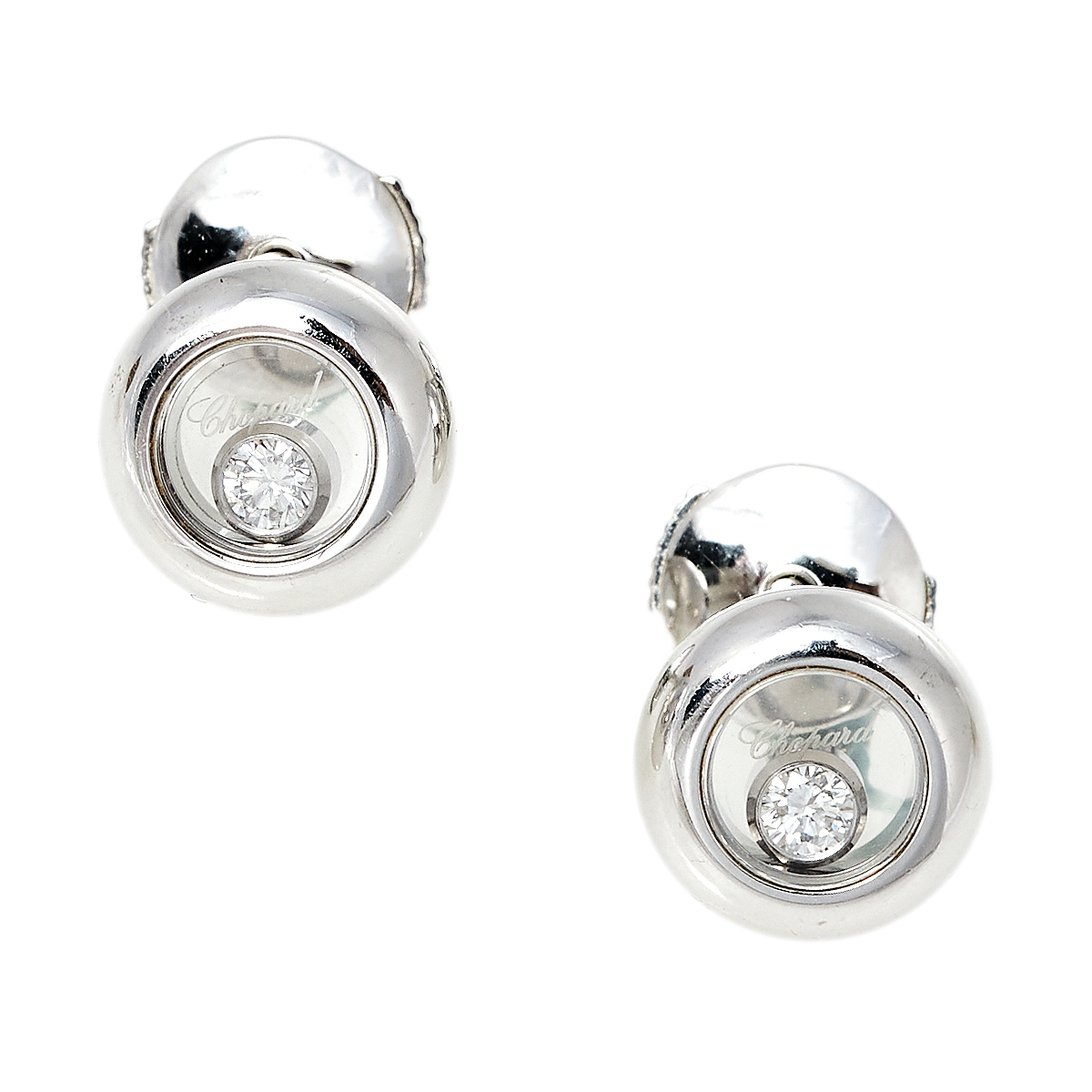 Chopard Happy Diamonds 18K White Gold Round Stud Earrings
Chopard Happy Diamonds 18K White Gold Round Stud Earrings