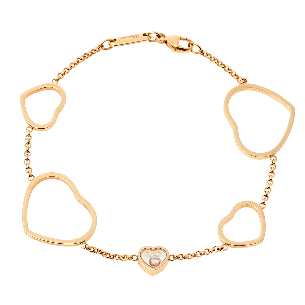 Chopard Happy Hearts Diamond 18K Rose Gold Bracelet