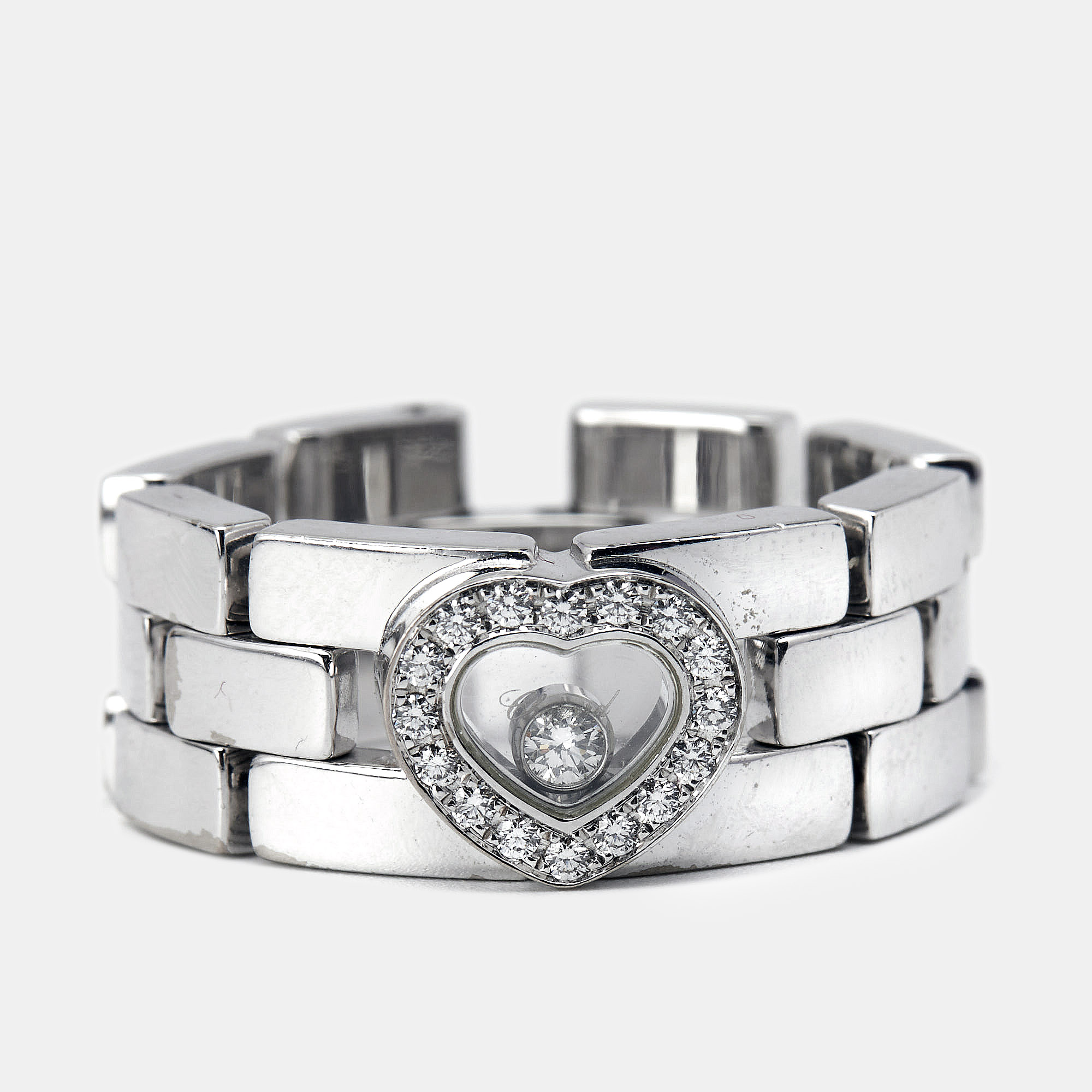 Chopard Happy Diamonds 18k White Gold Panthere Link Band Ring Size
Chopard Happy Diamonds 18k White Gold Panthere Link Band Ring Size