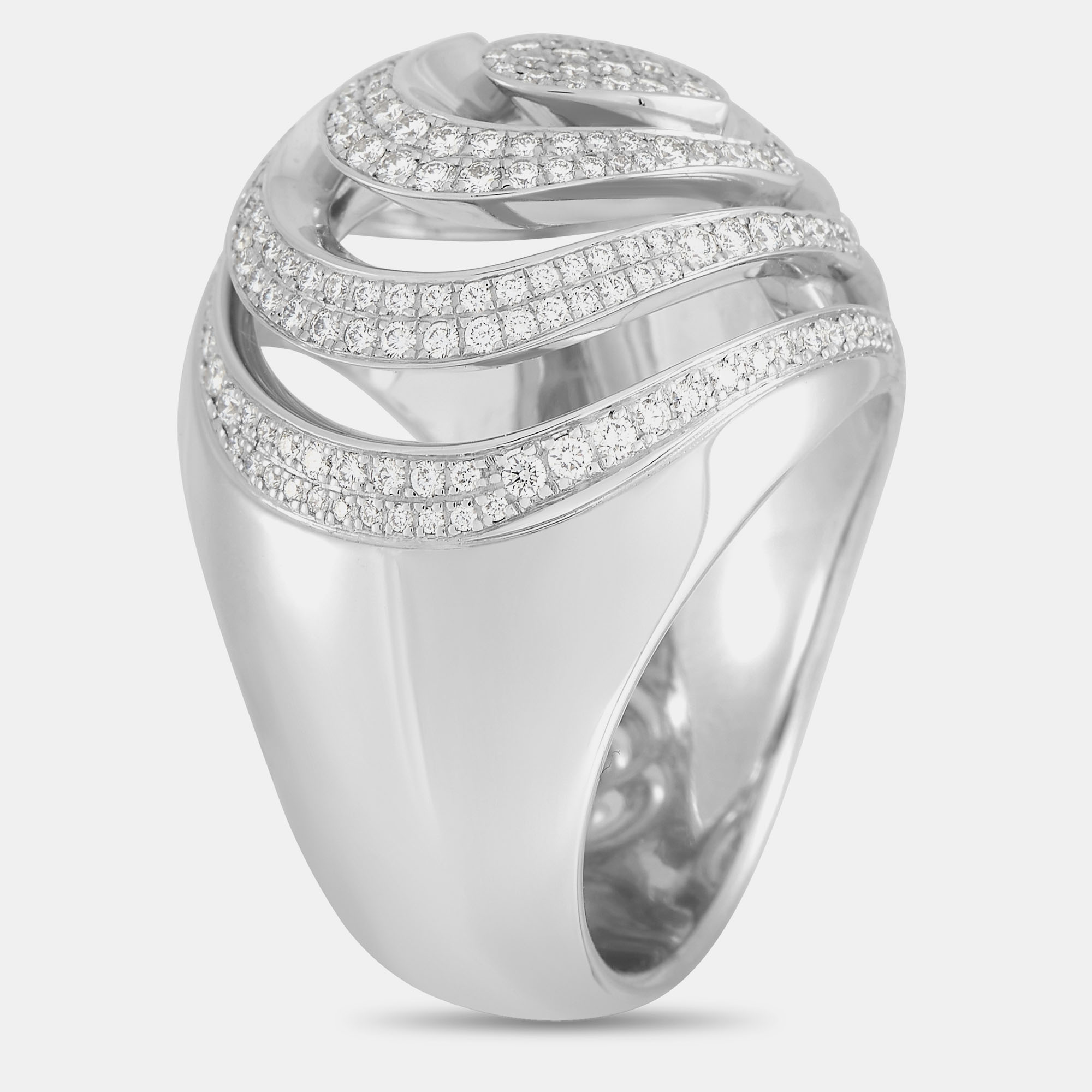 Chopard 18k white gold 1.17 ct diamond ring us 10