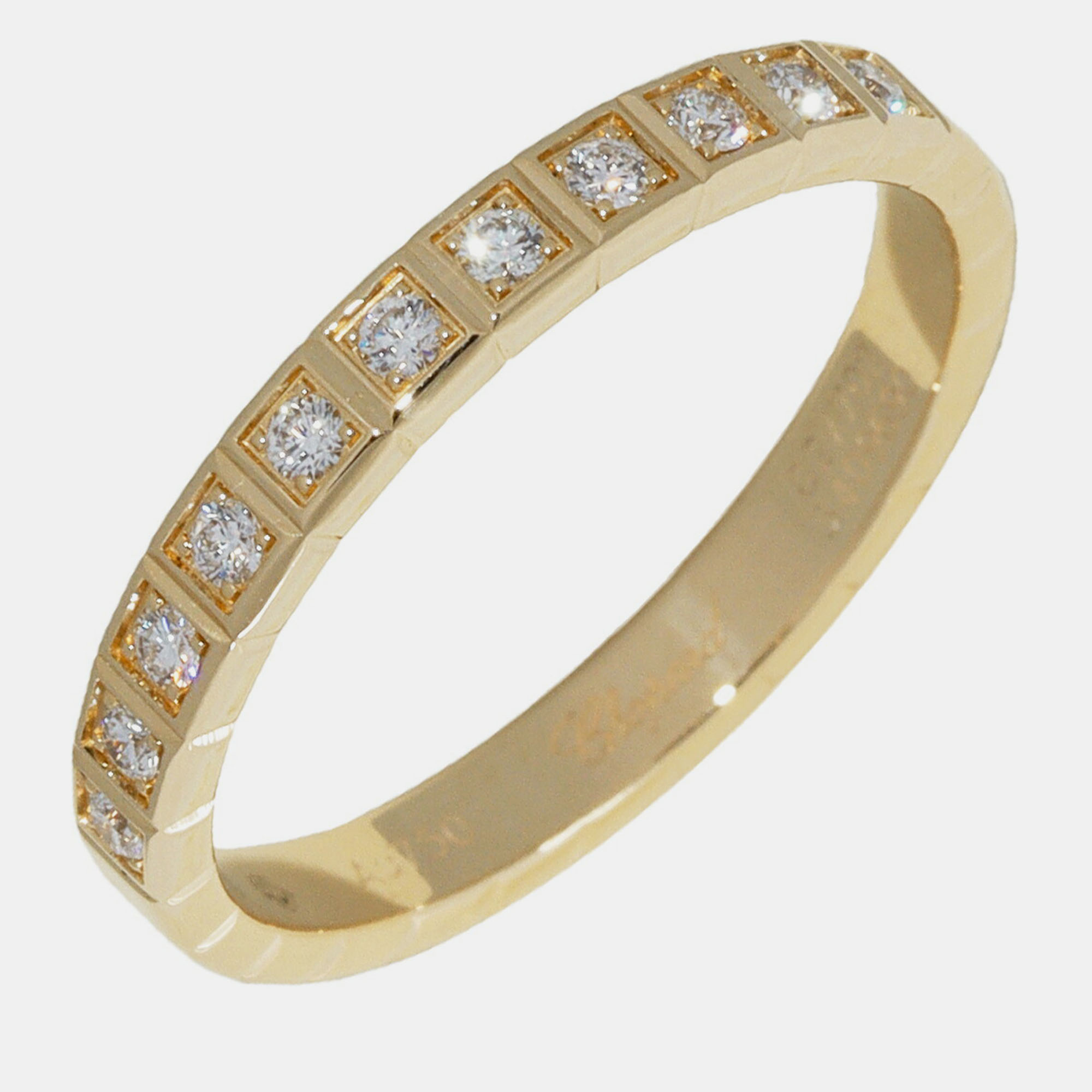 Chopard Ice Cube 18K Yellow Gold Diamond Ring EU 49