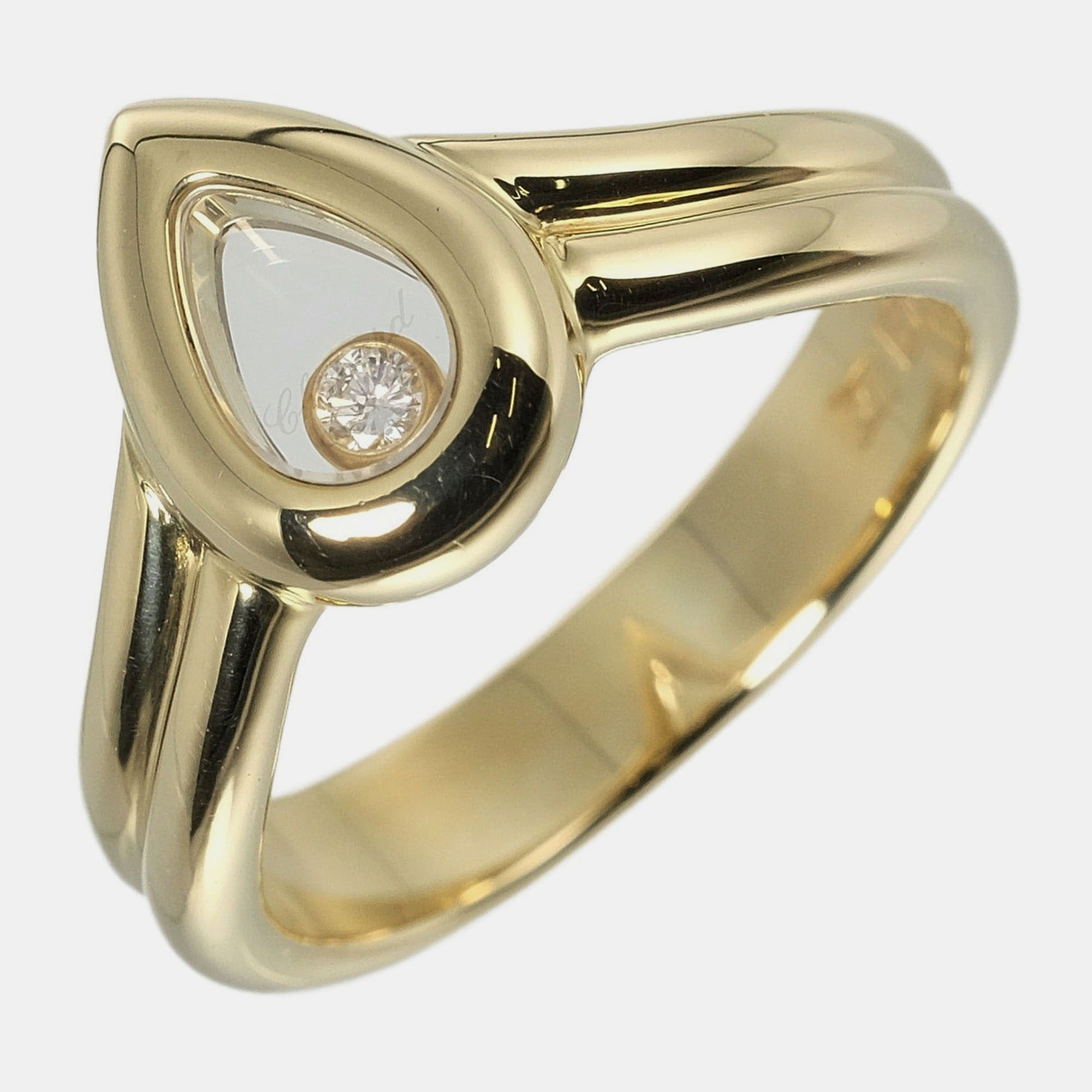 Chopard Happy Diamonds 18K Yellow Gold Diamond Ring EU 51