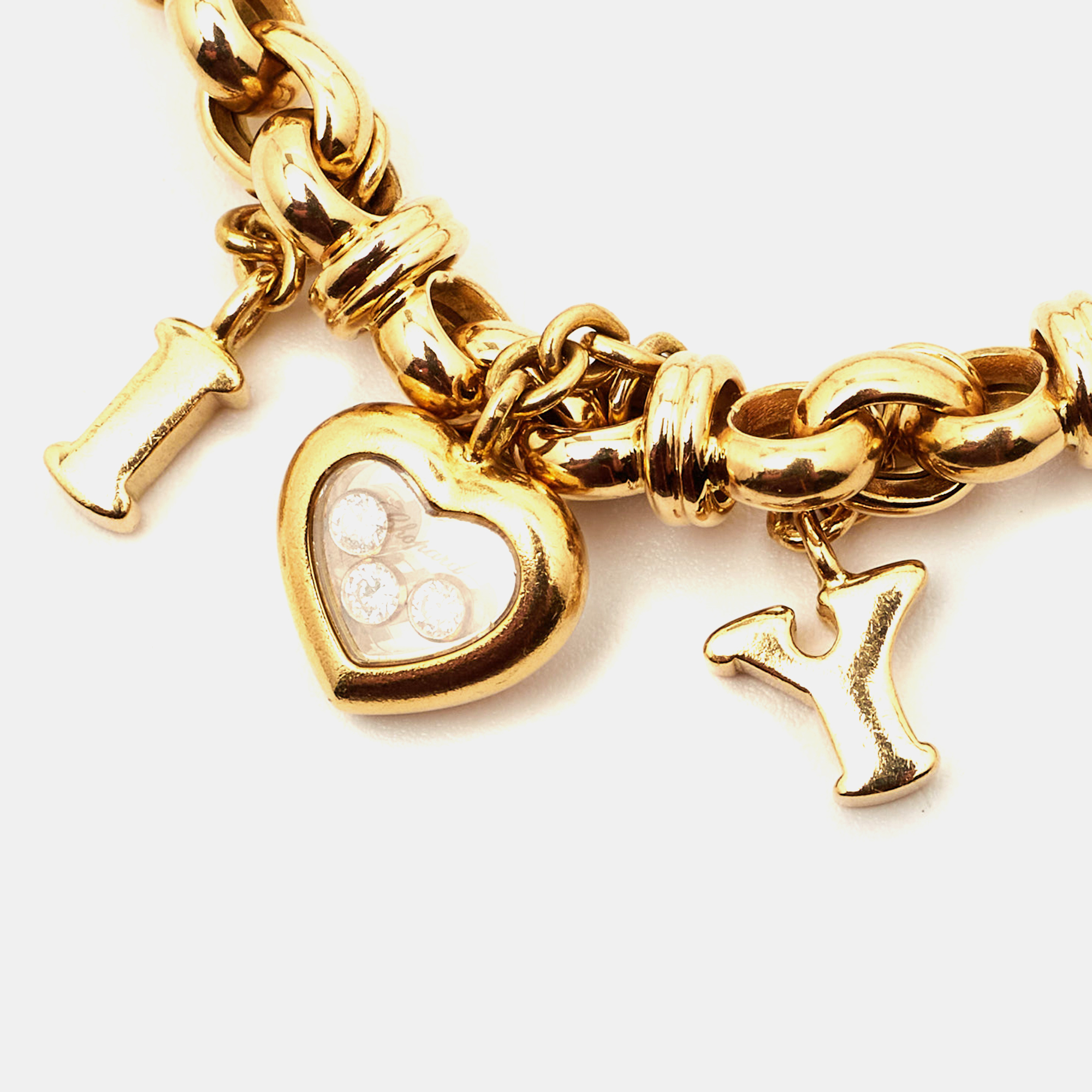 Chopard Happy Diamond I Love You Diamond 18k Yellow Gold Bracelet