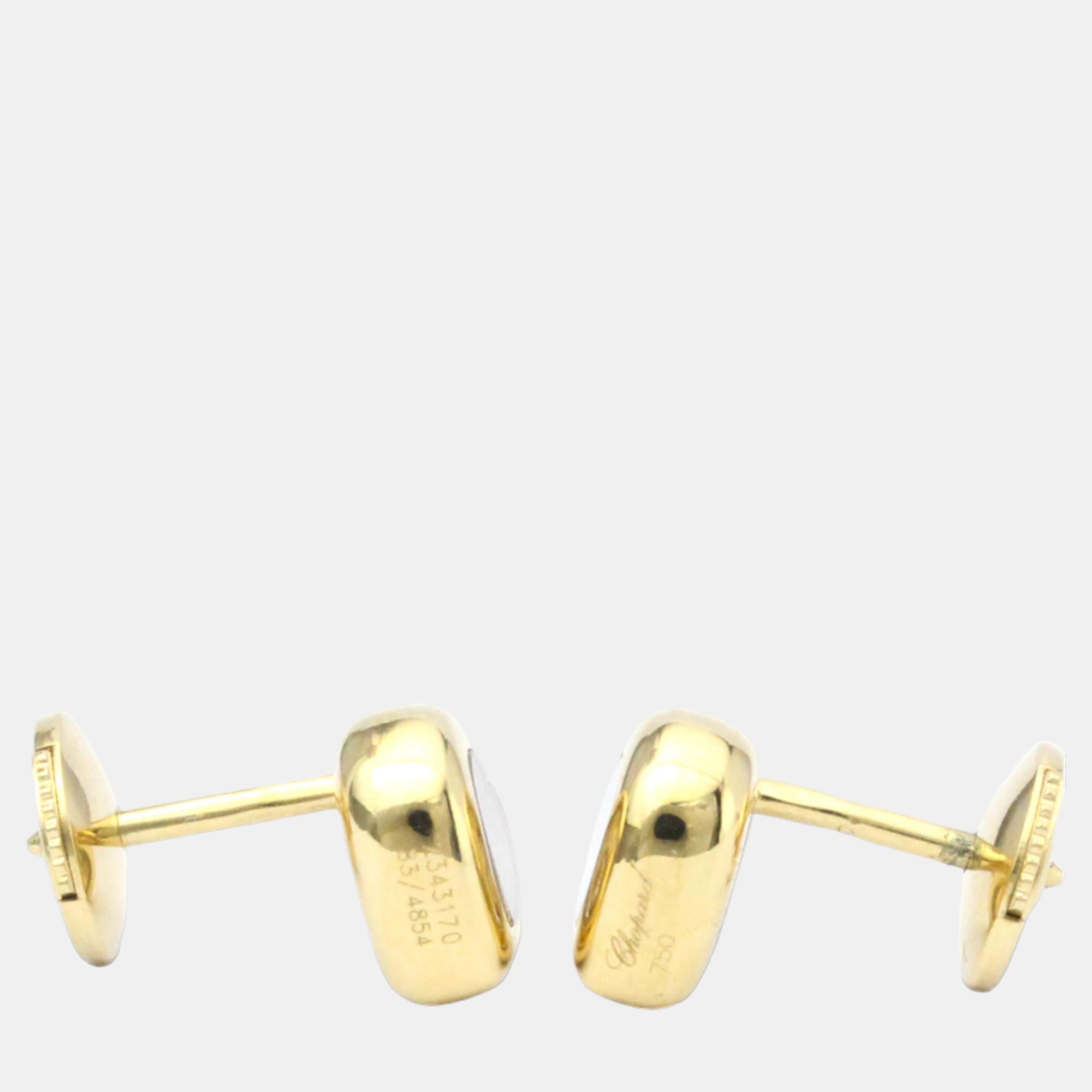 Chopard Happy Diamonds 18K Yellow Gold Diamond Earrings