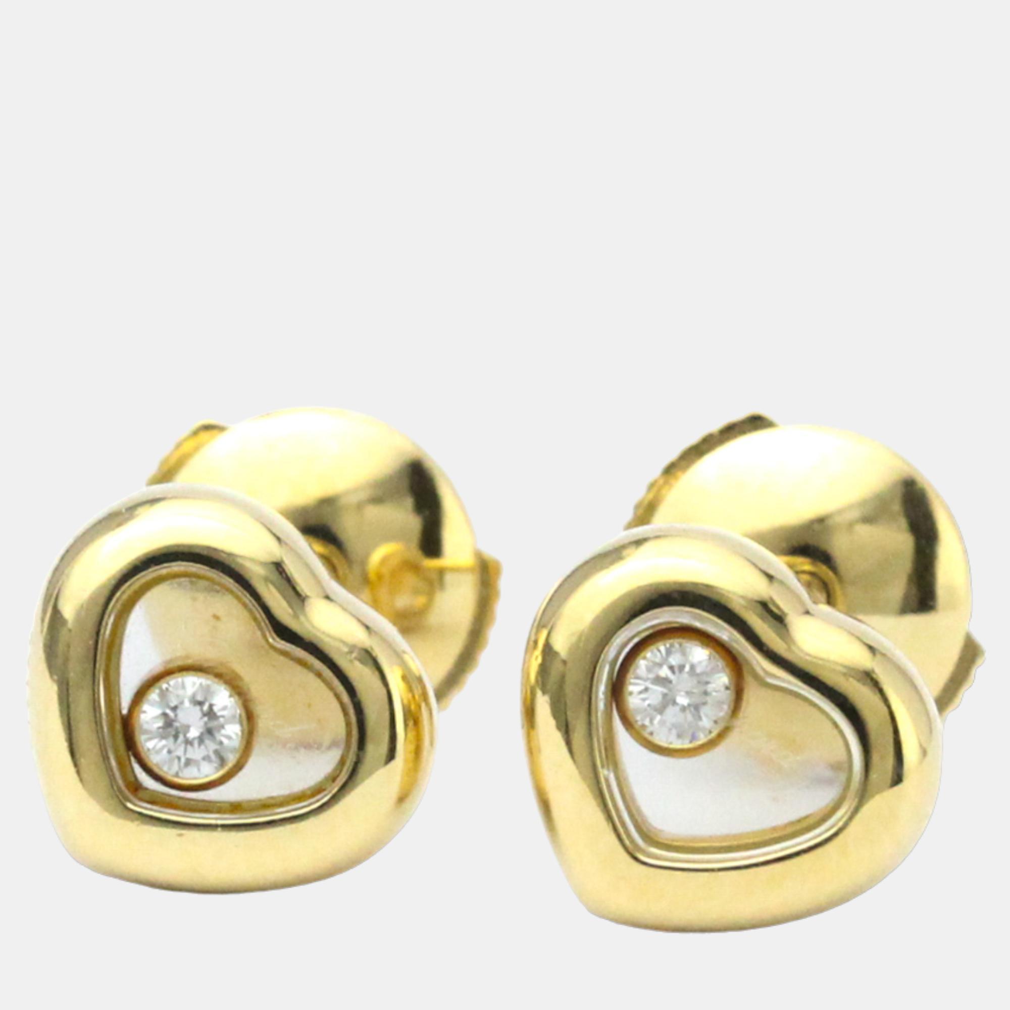 Chopard Happy Diamonds 18K Yellow Gold Diamond Earrings