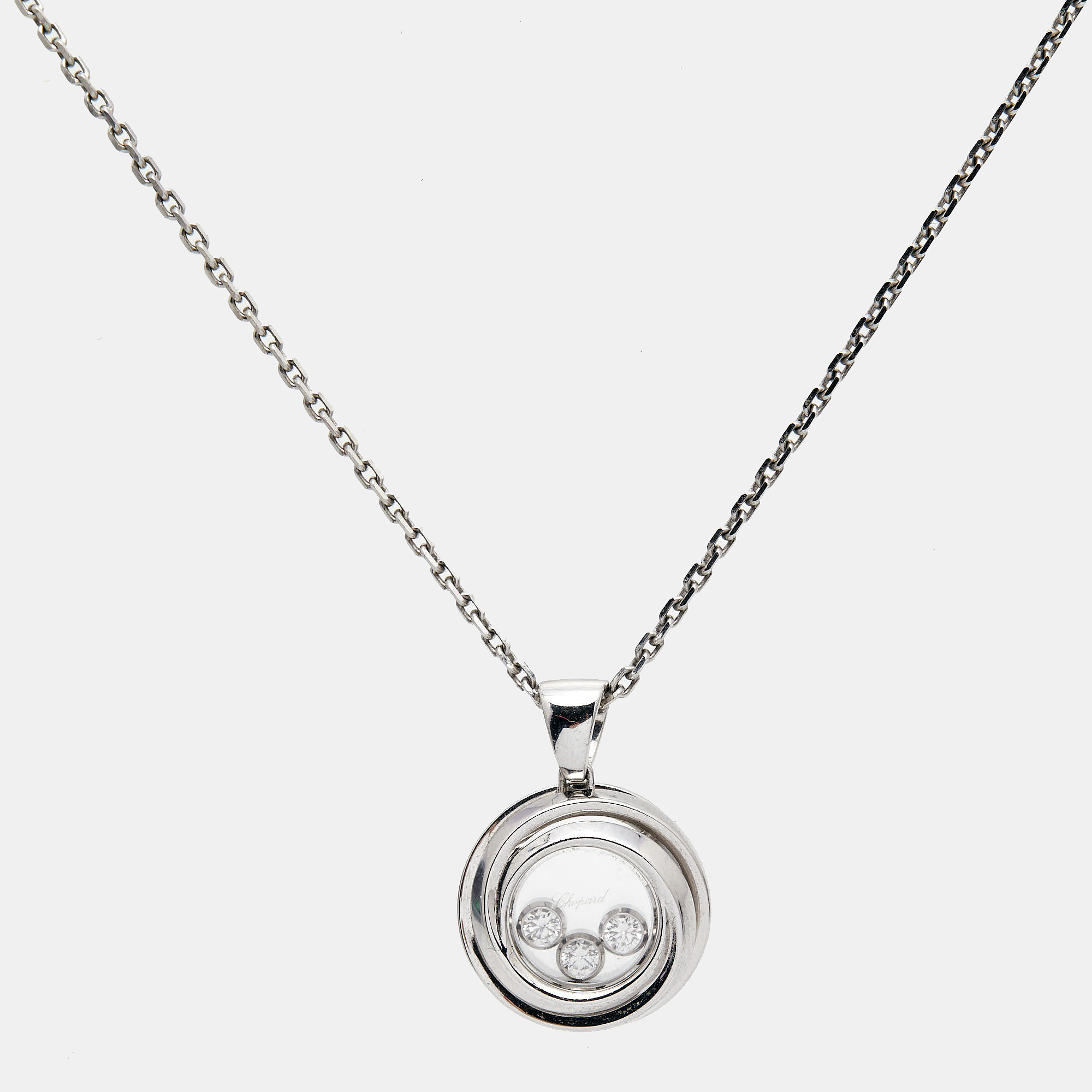 Chopard  Happy Emotions Diamond 18k White Gold Pendant Necklace