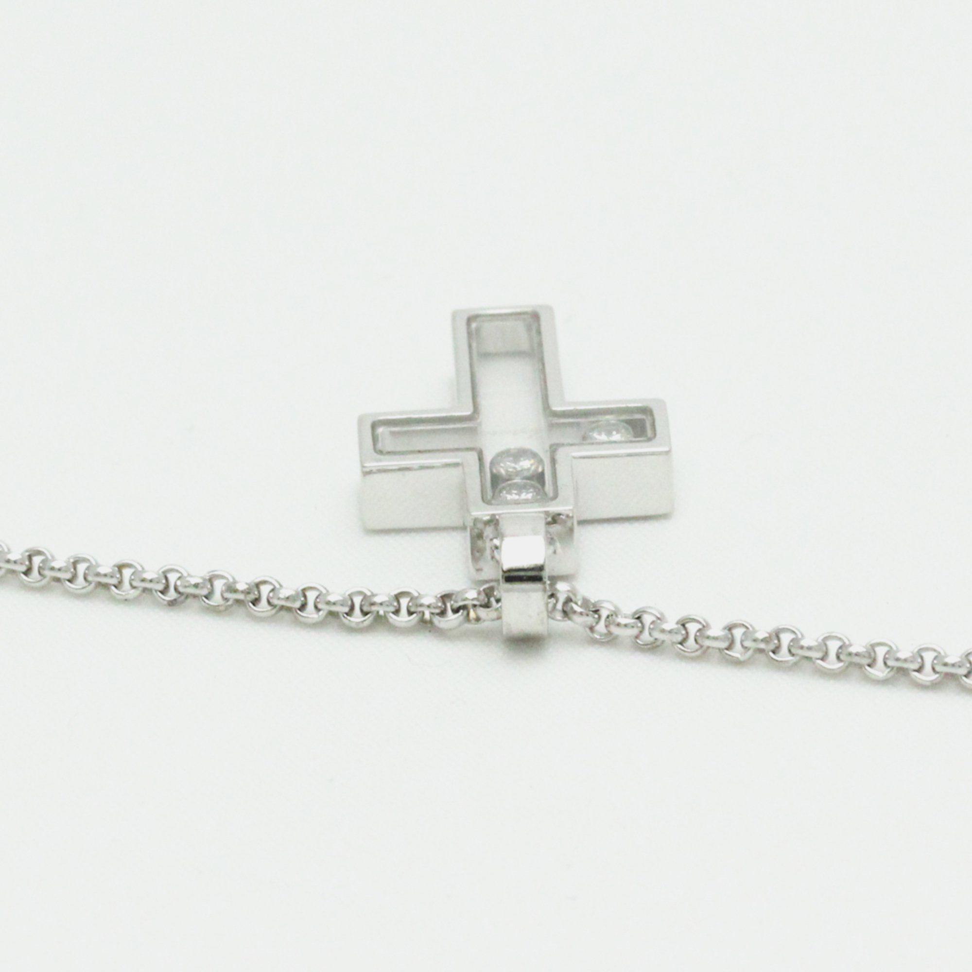 Chopard Happy Diamonds Cross 18K White Gold Diamond Necklace