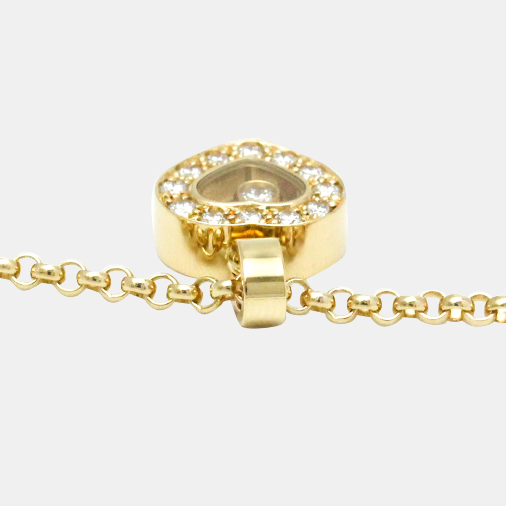 Chopard 18K Yellow Gold And Diamond Happy Diamonds Icon Heart Pendant Necklace
