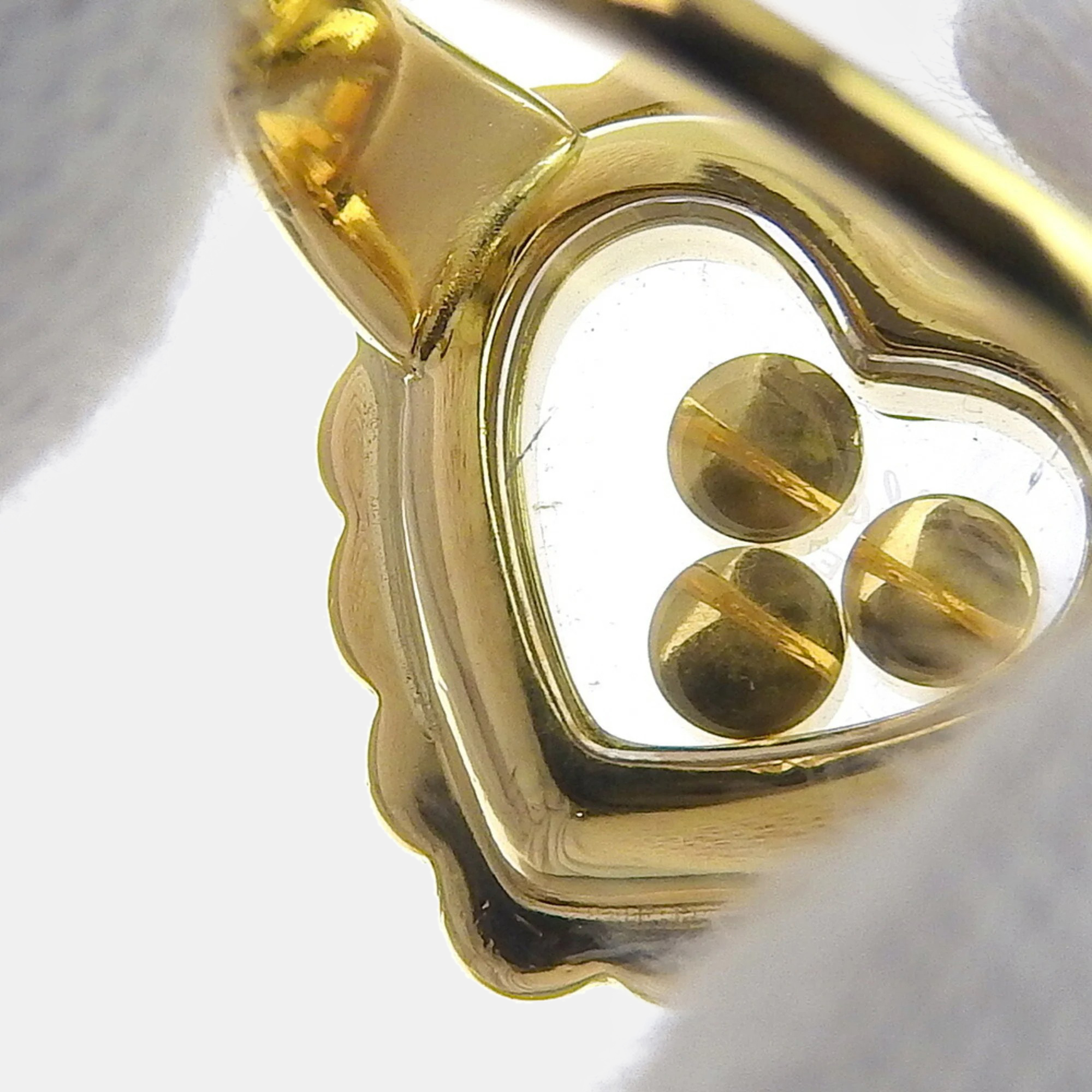 Chopard 18K Yellow Gold And Diamond Happy Diamonds Heart Cocktail Ring EU 45