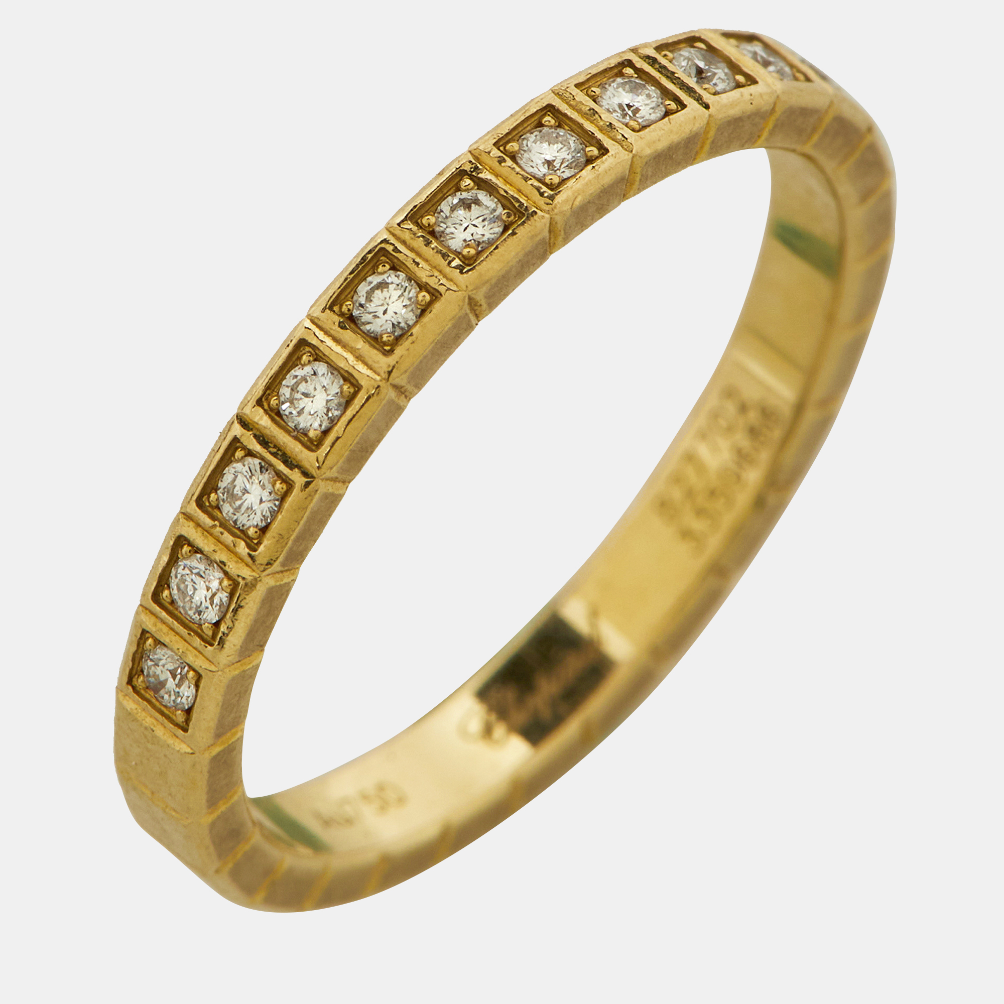 Chopard Ice Cube Diamonds 18k Yellow Gold Ring Size 52