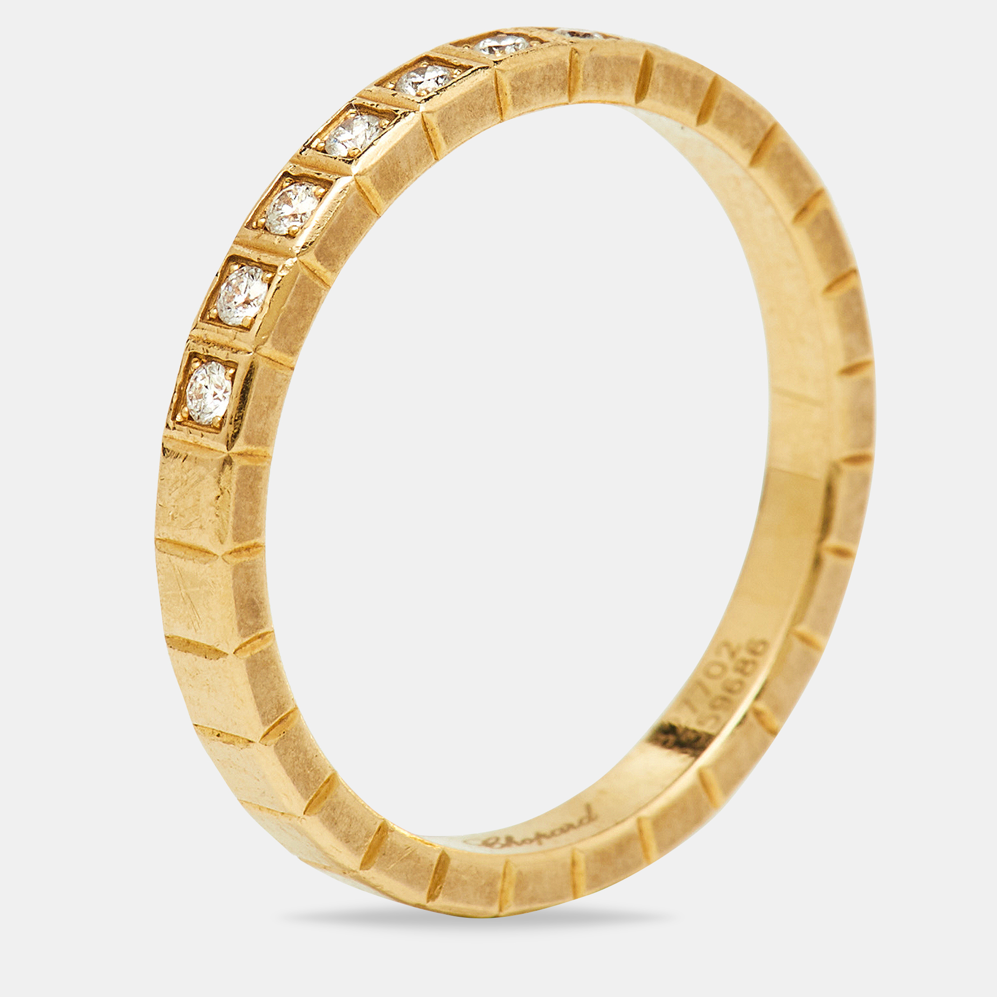 Chopard Ice Cube Diamonds 18k Yellow Gold Ring Size 52