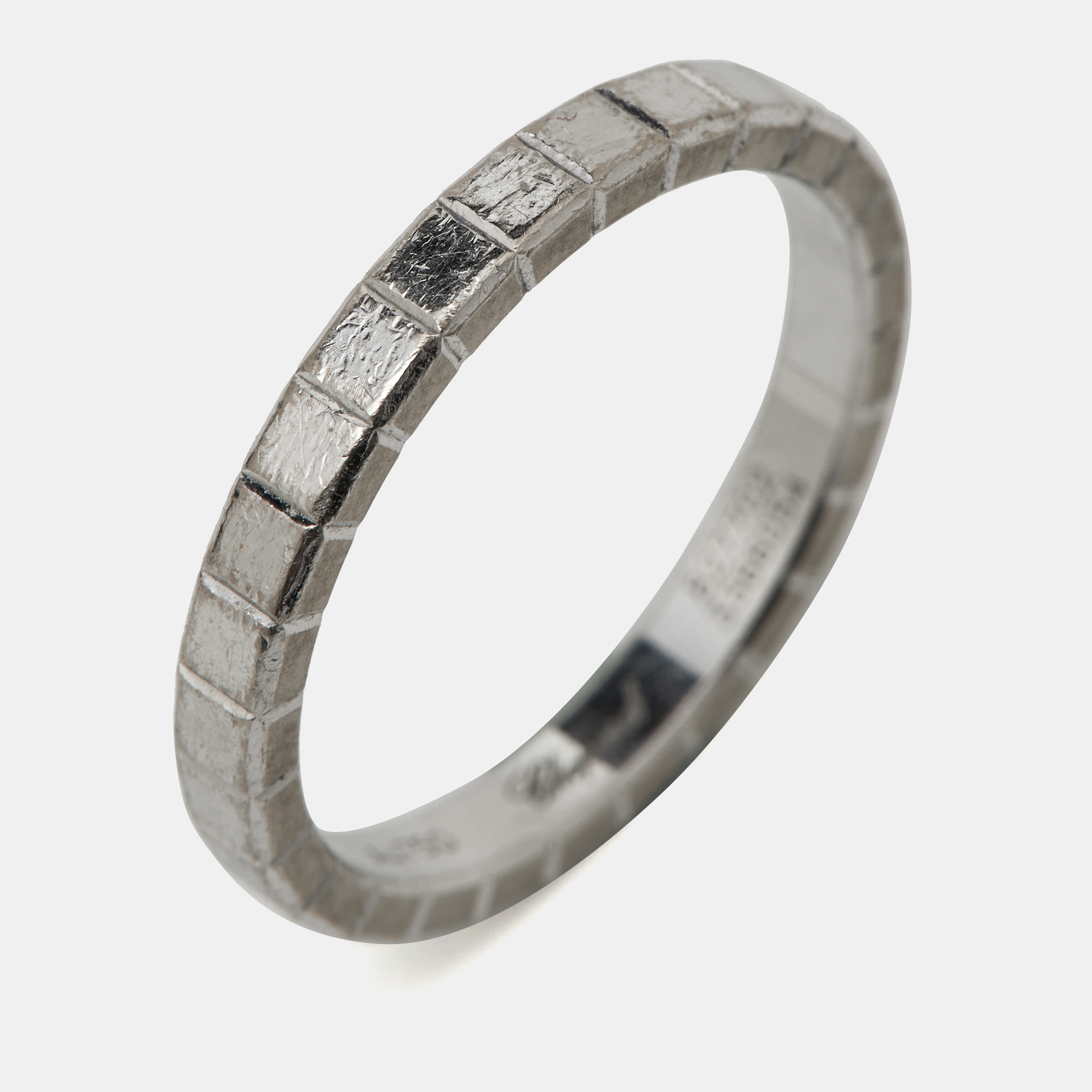 Chopard Ice Cube 18k White Gold Band Ring Size 52