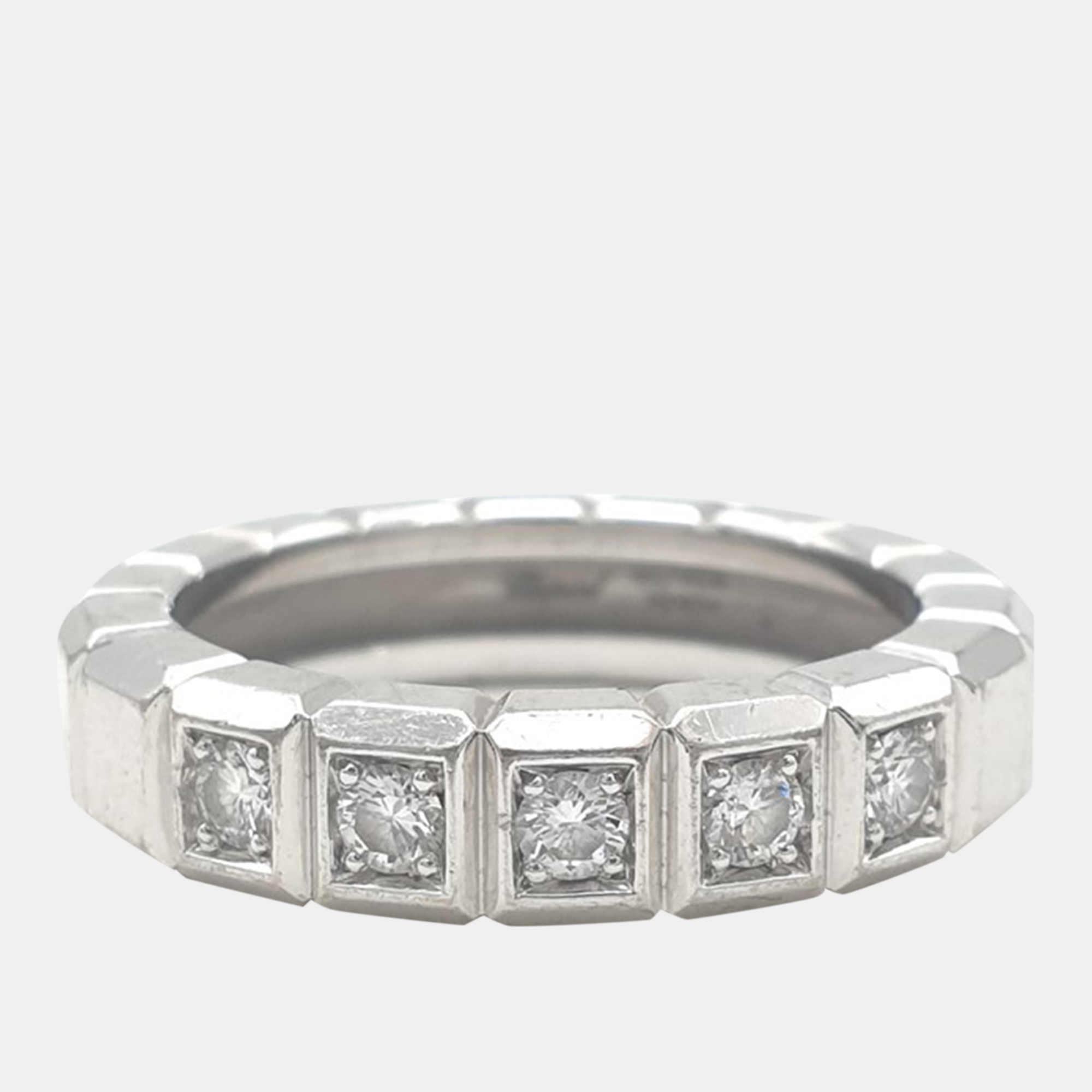 Chopard 18k white gold and diamond ice cube band ring eu 50