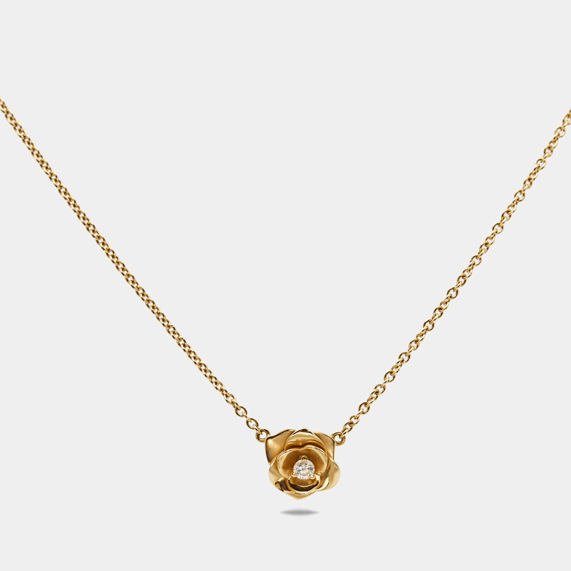 Piaget rose diamond 18k rose gold pendant necklace