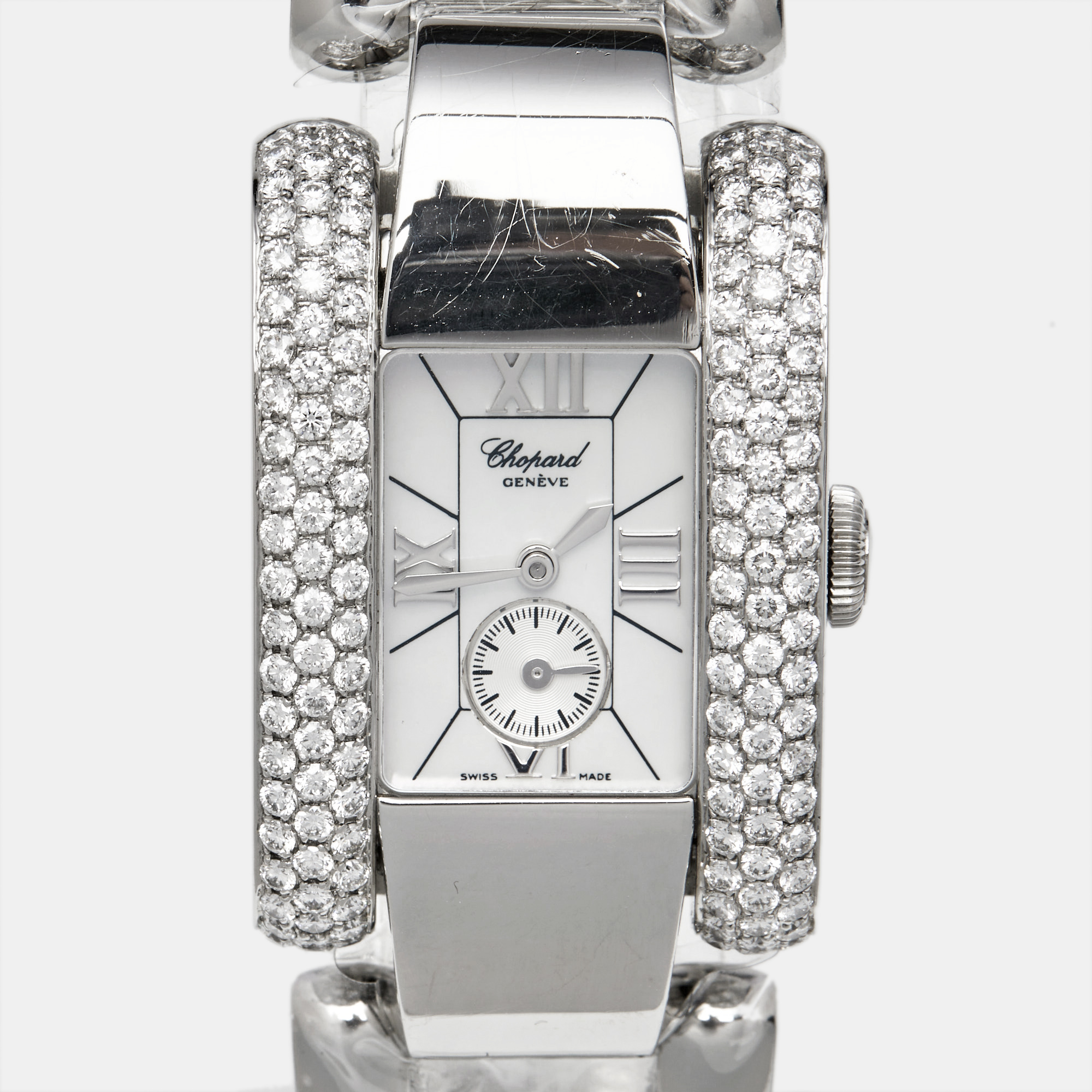 Chopard White Mother Of Pearl Stainless Steel Diamond La Strada 41/8380 Women's Wristwatch 24 Mm