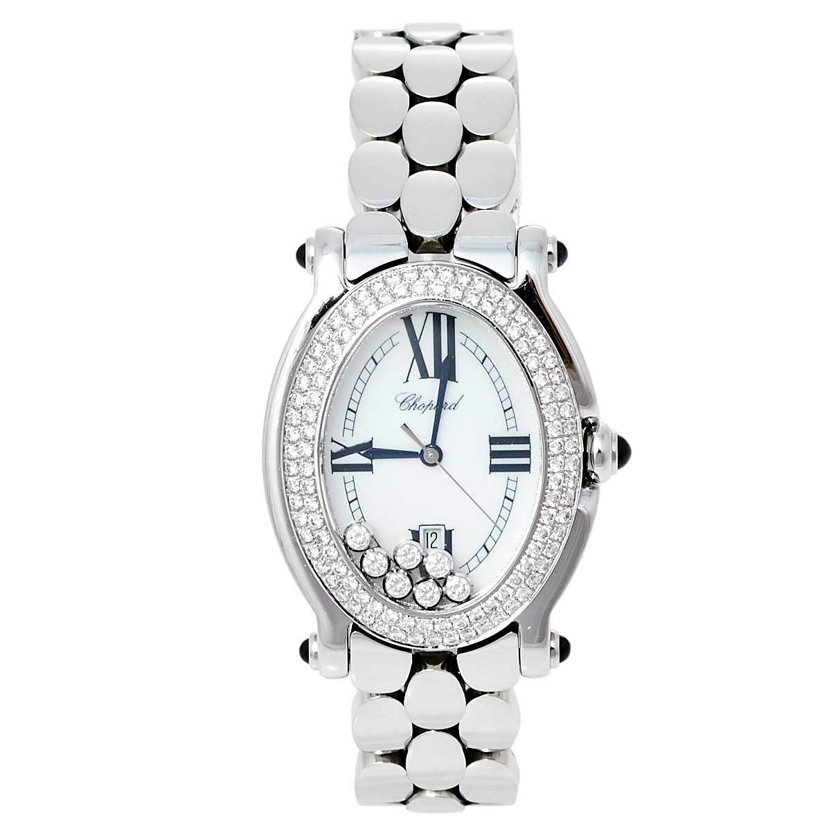 Chopard White Stainless Steel Diamonds Happy Sport 278418-3002 Women's Wristwatch 30 mm