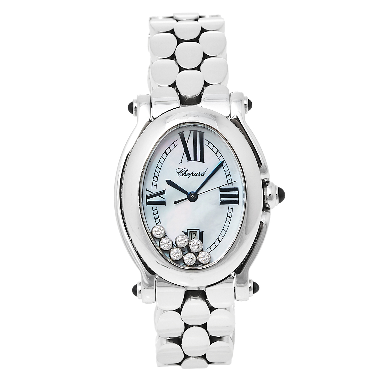 Chopard Mother of Pearl Stainless Steel Diamond Happy Sport 278418-3004 Women's Wristwatch 30 mm