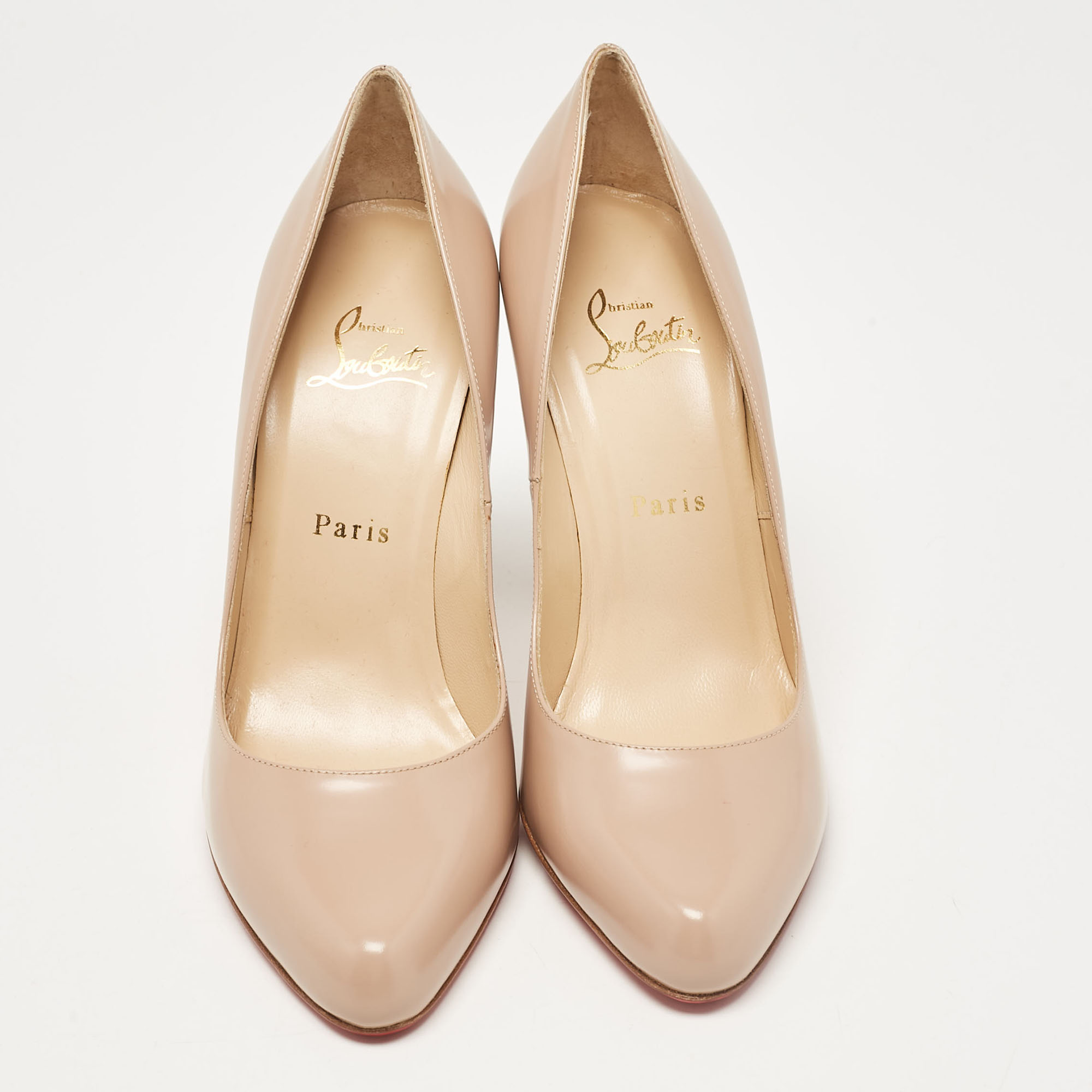 Christian Louboutin Beige Leather Decollete Pumps Size 38.5