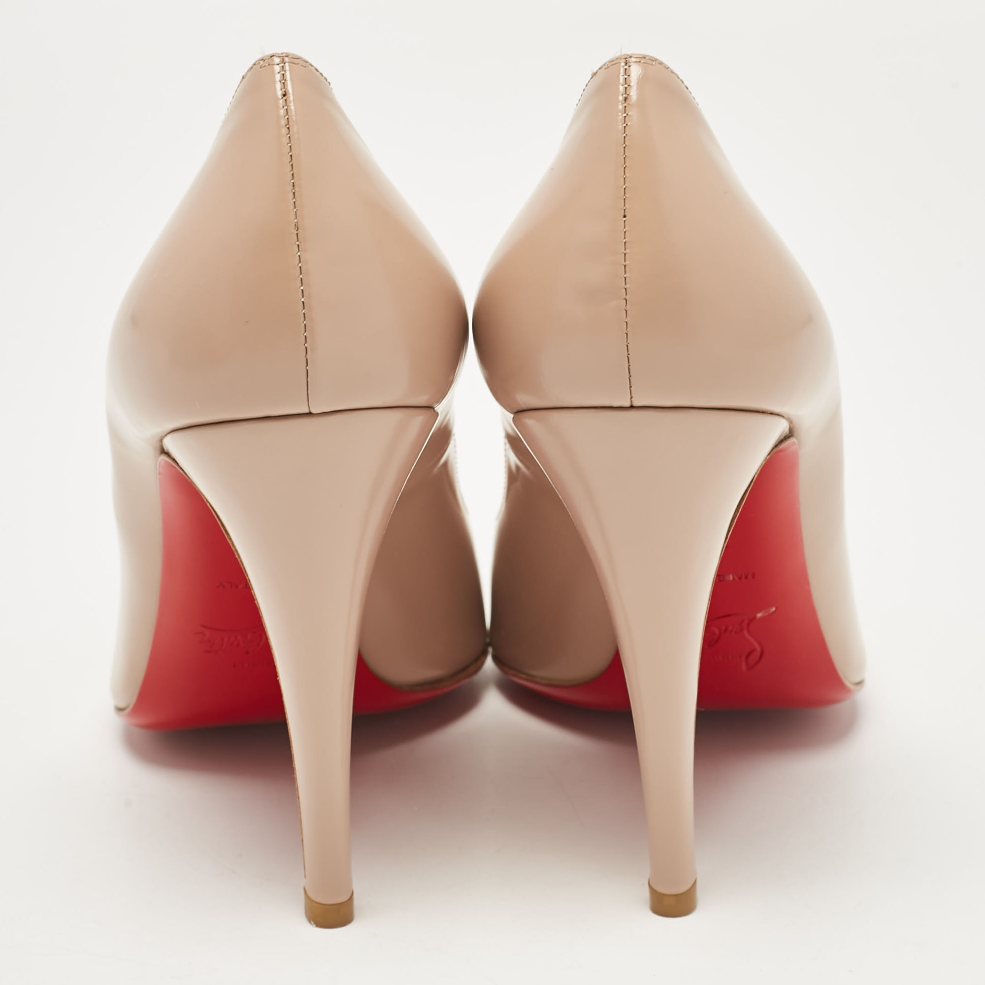 Christian Louboutin Beige Leather Decollete Pumps Size 38.5