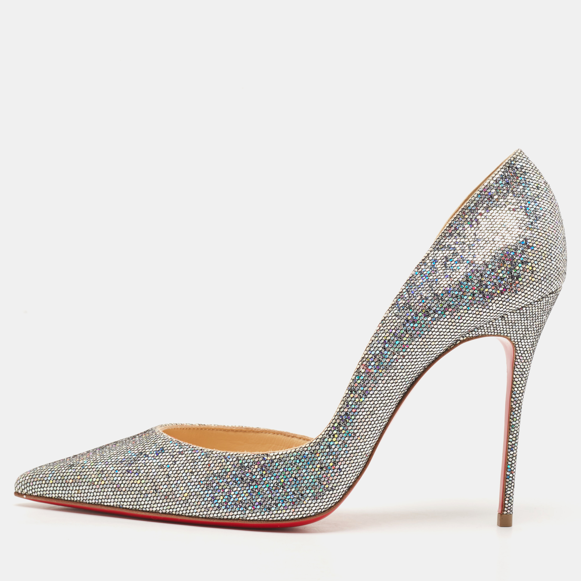 Christian Louboutin Silver Glitter Iriza Disco D'orsay Pumps Size
Christian Louboutin Silver Glitter Iriza Disco D'orsay Pumps Size