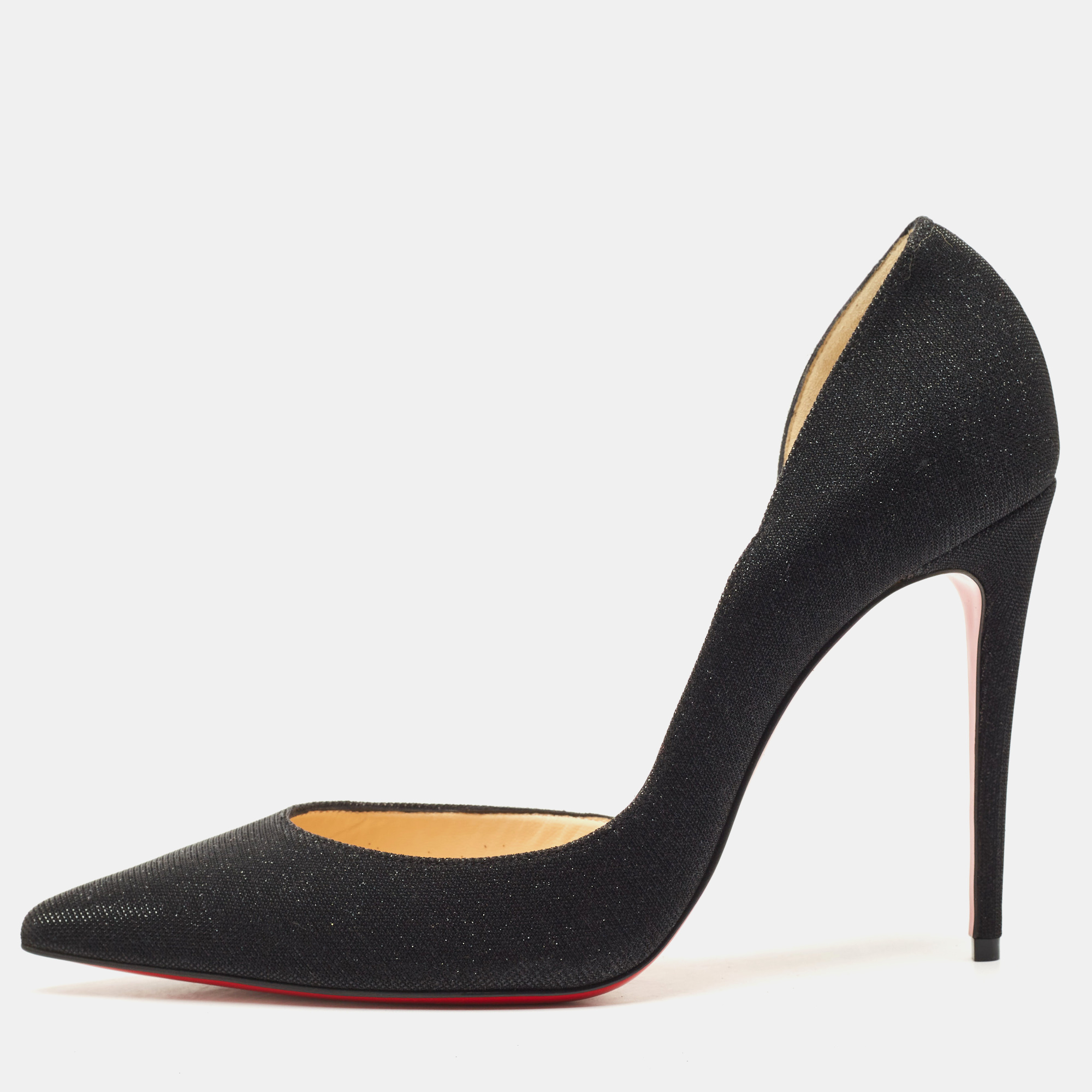Christian Louboutin Black Metallic Fabric Pointed Toe Iriza D'orsay Pumps Size
Christian Louboutin Black Metallic Fabric Pointed Toe Iriza D'orsay Pumps Size