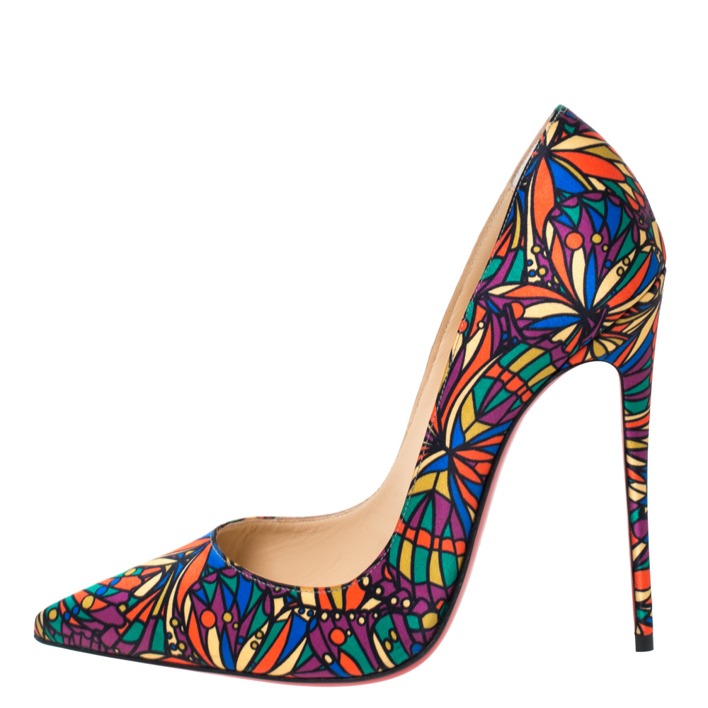 Christian Louboutin Multicolor Vitrail Print Satin So Kate Pointed Toe Pumps Size
Christian Louboutin Multicolor Vitrail Print Satin So Kate Pointed Toe Pumps Size
