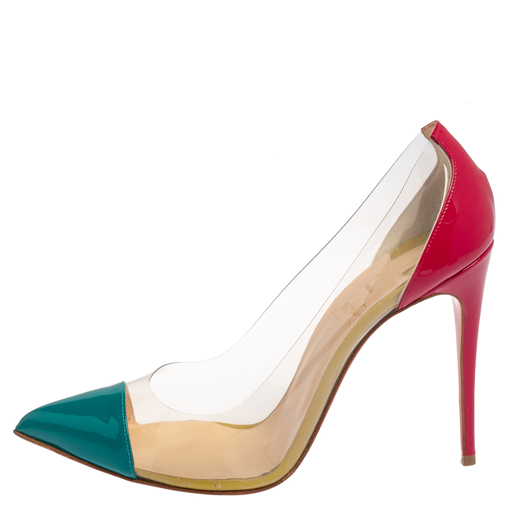 Christian Louboutin Multicolor Patent Leather and PVC Debout Pointed Toe Pumps Size
Christian Louboutin Multicolor Patent Leather and PVC Debout Pointed Toe Pumps Size