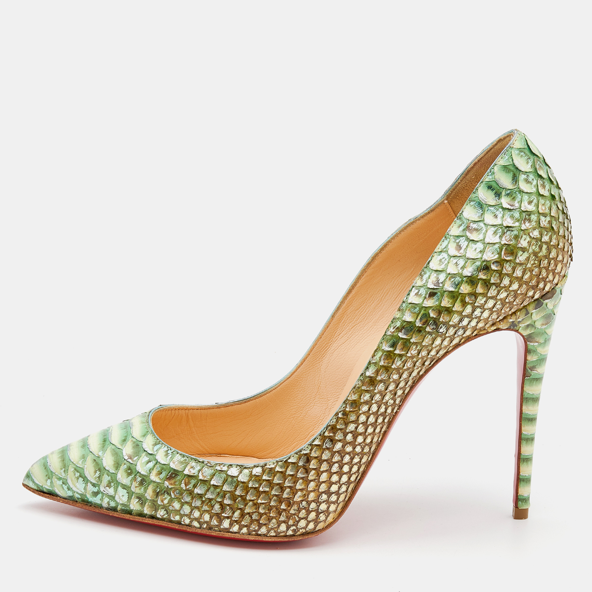 

Christian Louboutin Multicolor Python So Kate Pointed Toe Pumps Size