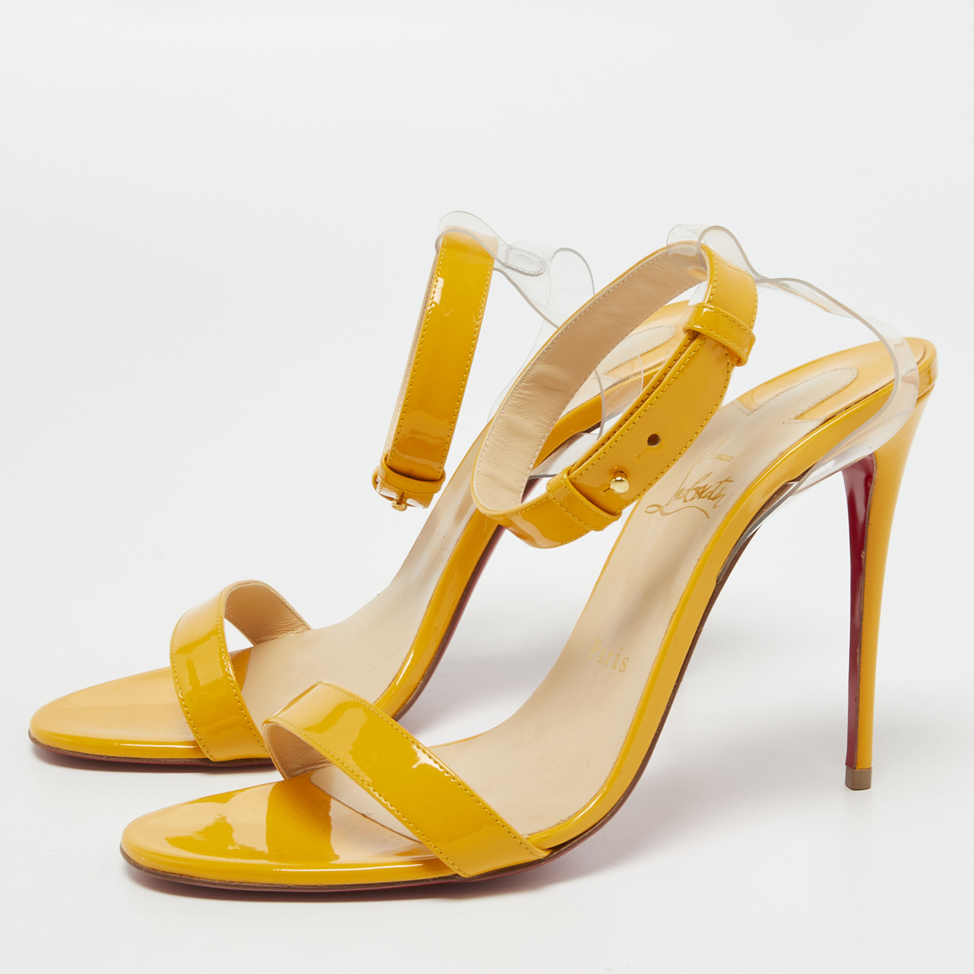 Christian Louboutin Light Orange Patent Leather and PVC Jonatina Sandals Size
Christian Louboutin Light Orange Patent Leather and PVC Jonatina Sandals Size