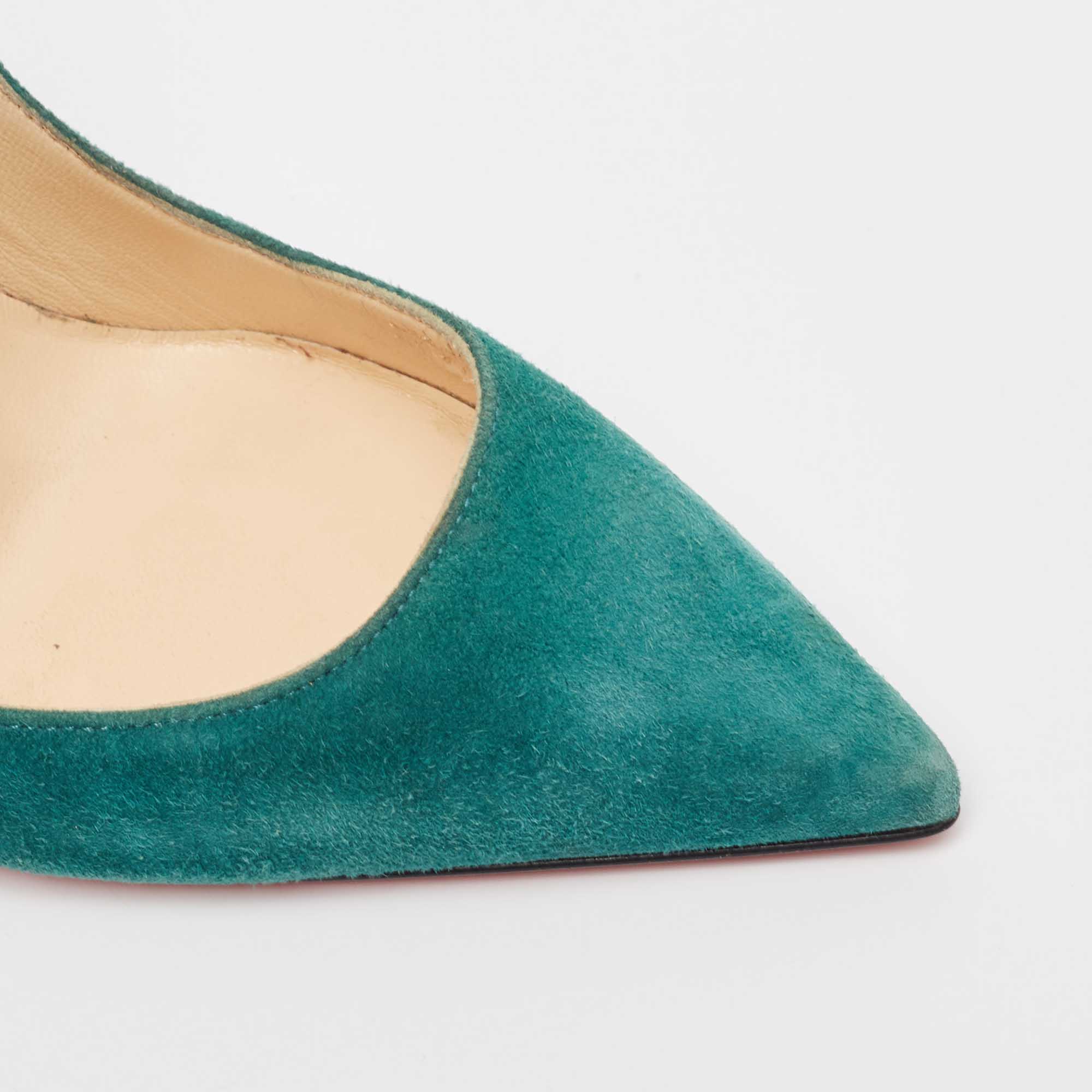 Christian Louboutin Green Suede So Kate Pumps Size 35.5