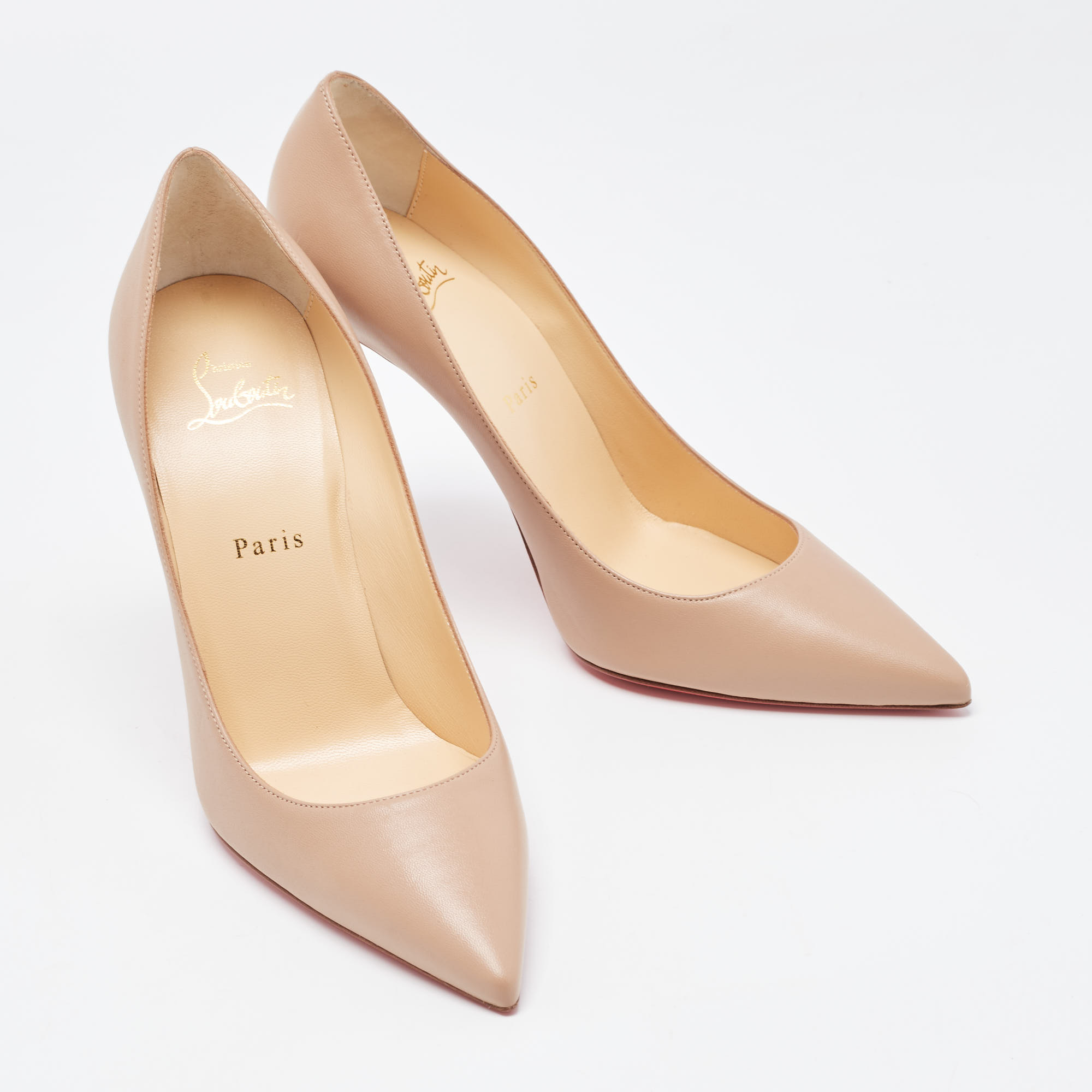 Christian Louboutin Beige Leather So Kate Pumps Size 39.5