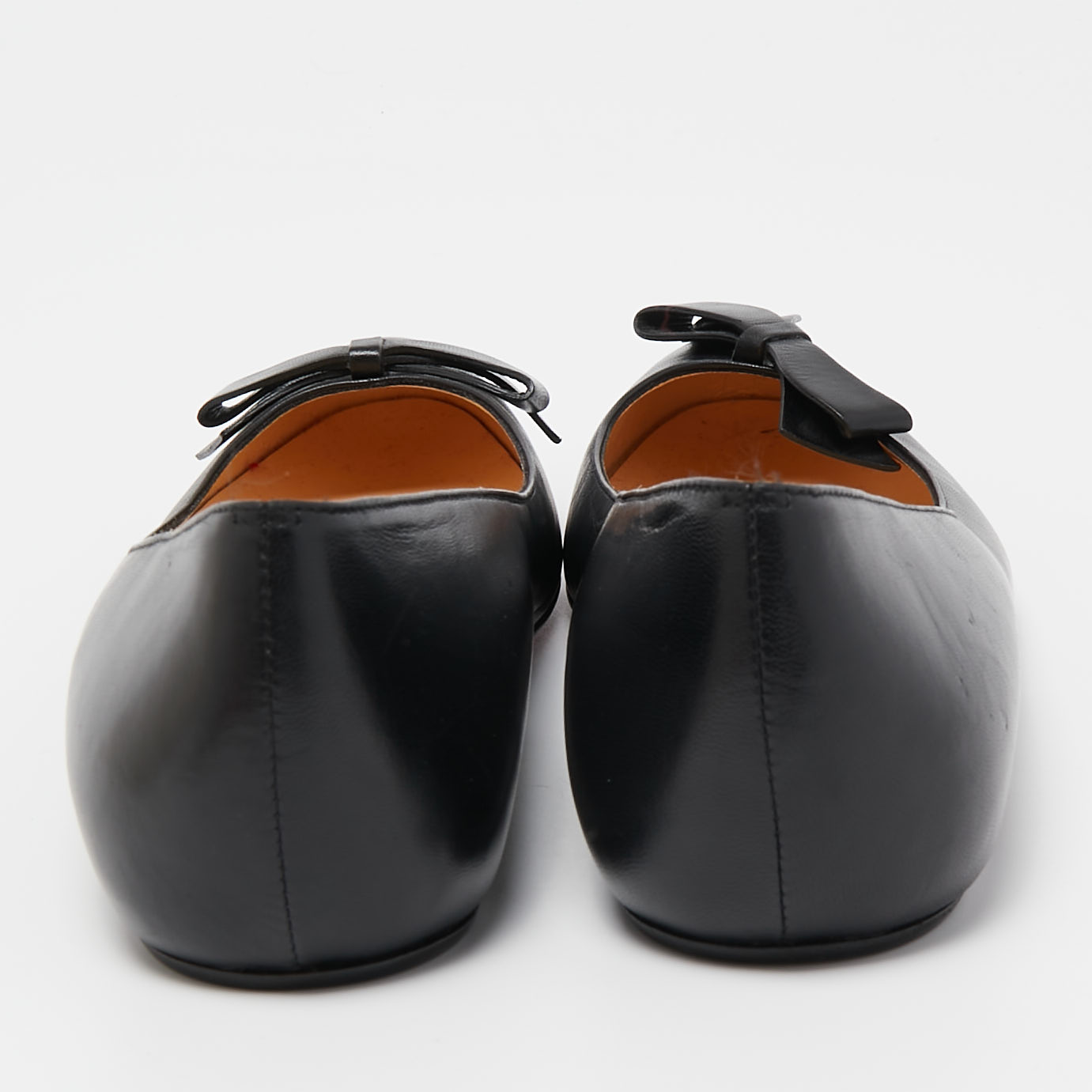 Christian Louboutin Black Leather Ballet Flats Size 37.5
