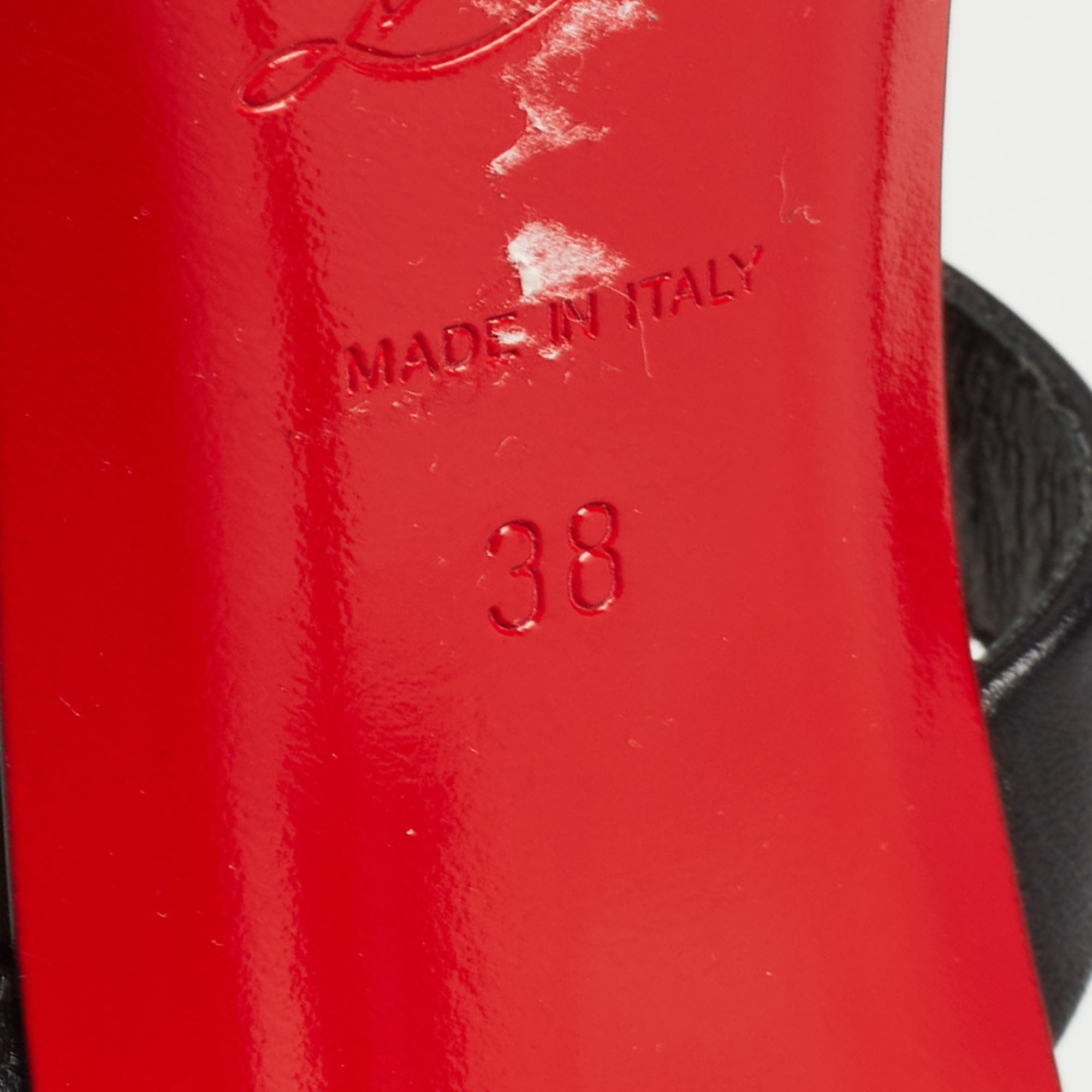 Christian Louboutin Black Leather Mule Sandals Size 38
