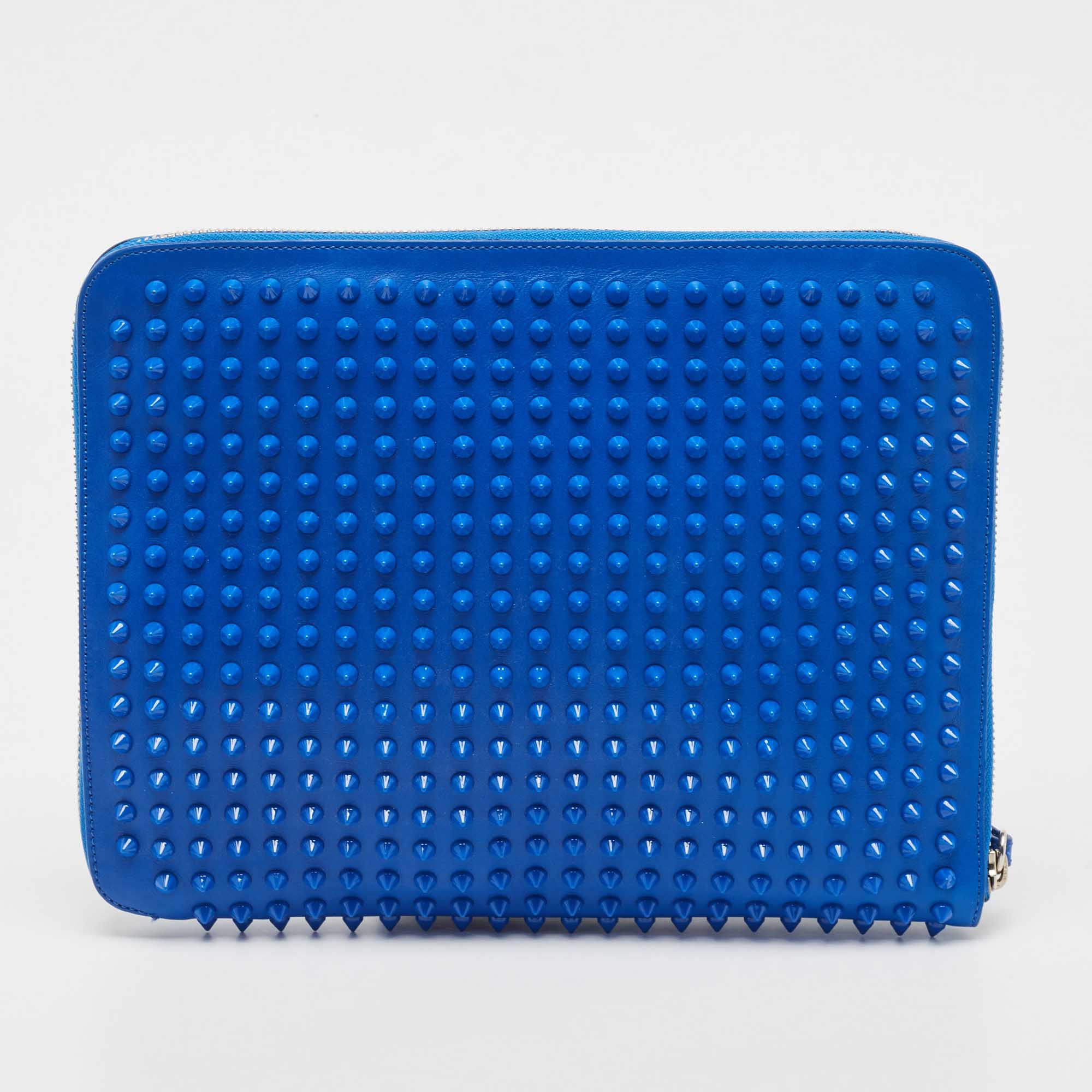 Christian Louboutin Blue Leather Studded IPad Case