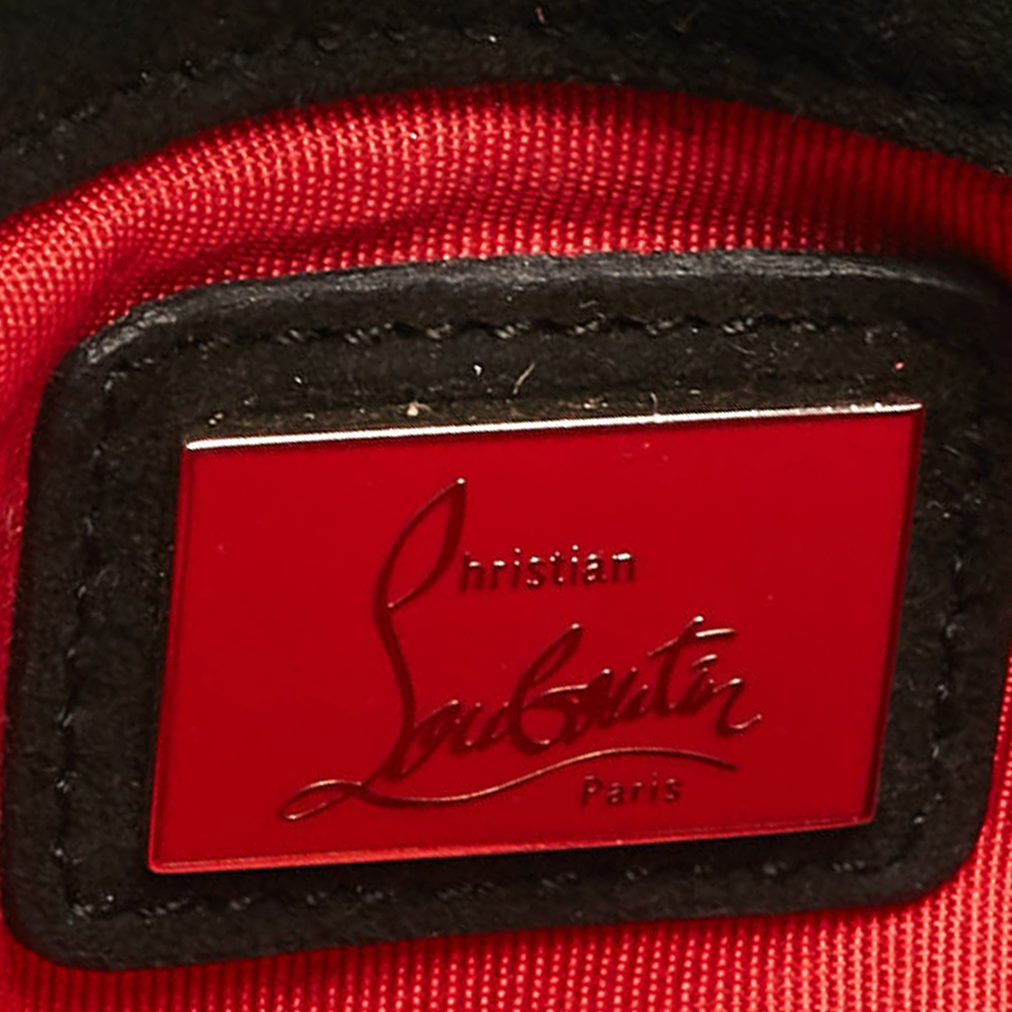 Christian Louboutin Black Leather Suede Sweet Charity Shoulder Bag