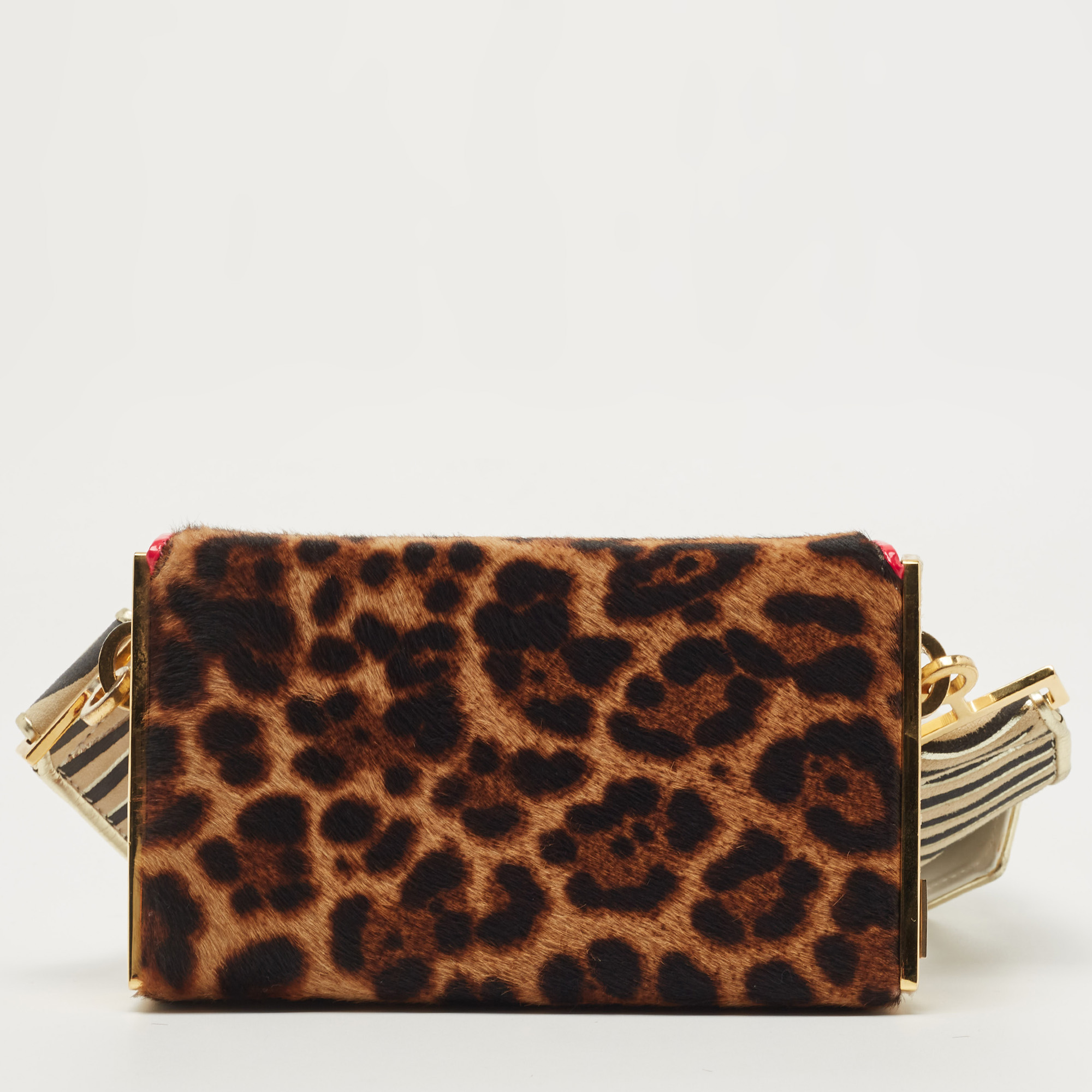 Christian Louboutin Multicolor Leopard Calfhair And Leather Small Carrie Ecusson Crossbody Bag