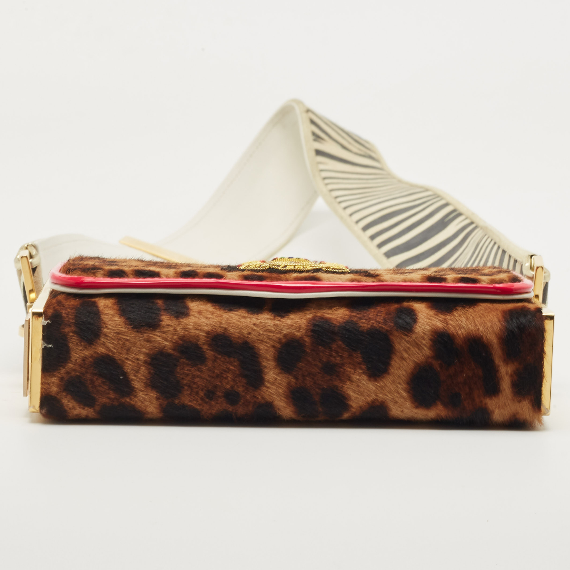 Christian Louboutin Multicolor Leopard Calfhair And Leather Small Carrie Ecusson Crossbody Bag