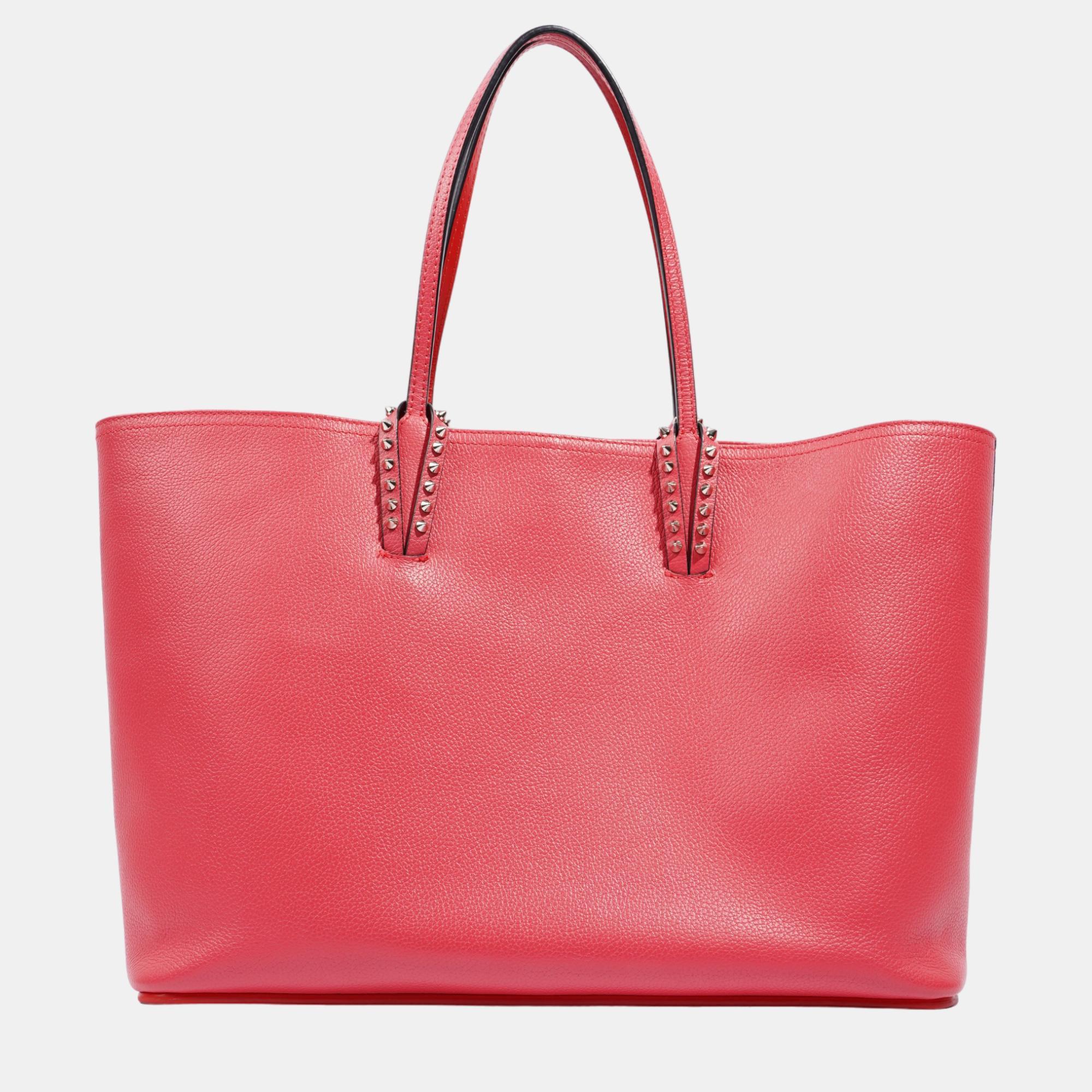 Christian Louboutin Cabas Tote Bag Pink Leather