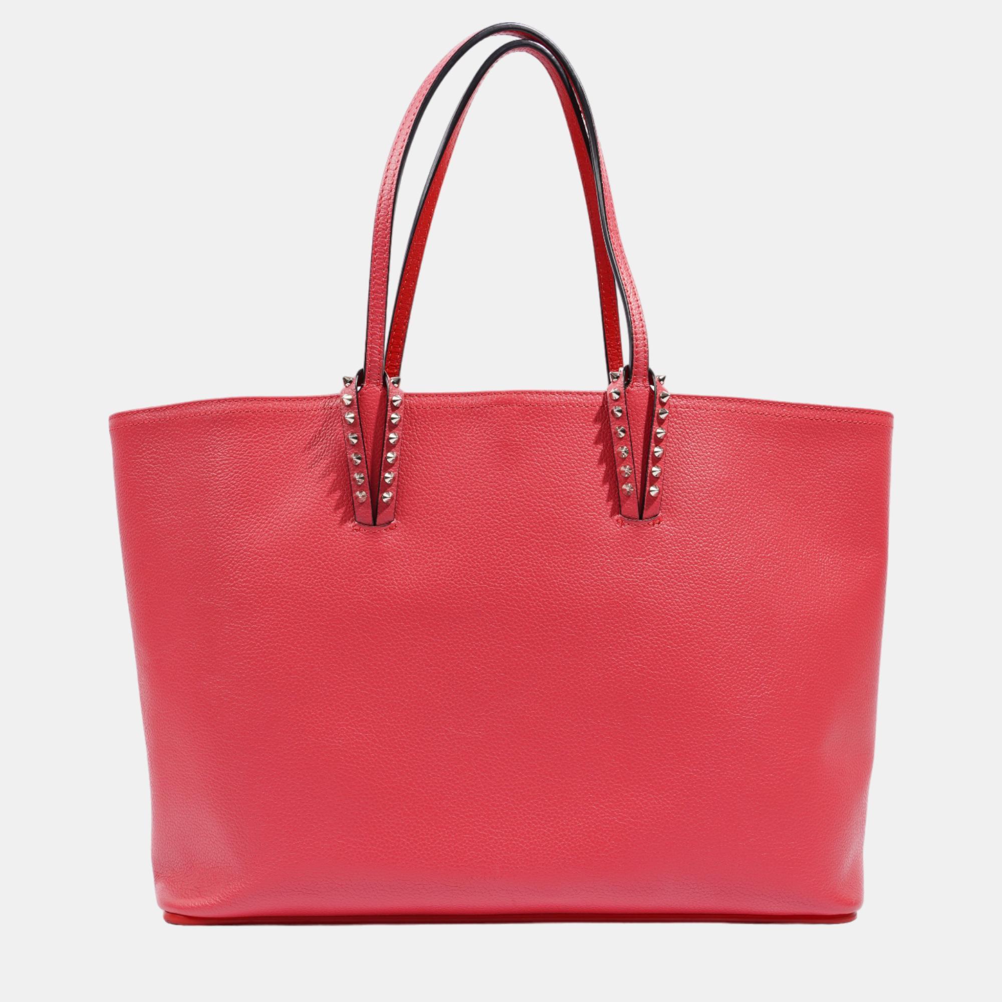 Christian Louboutin Cabas Tote Bag Pink Leather