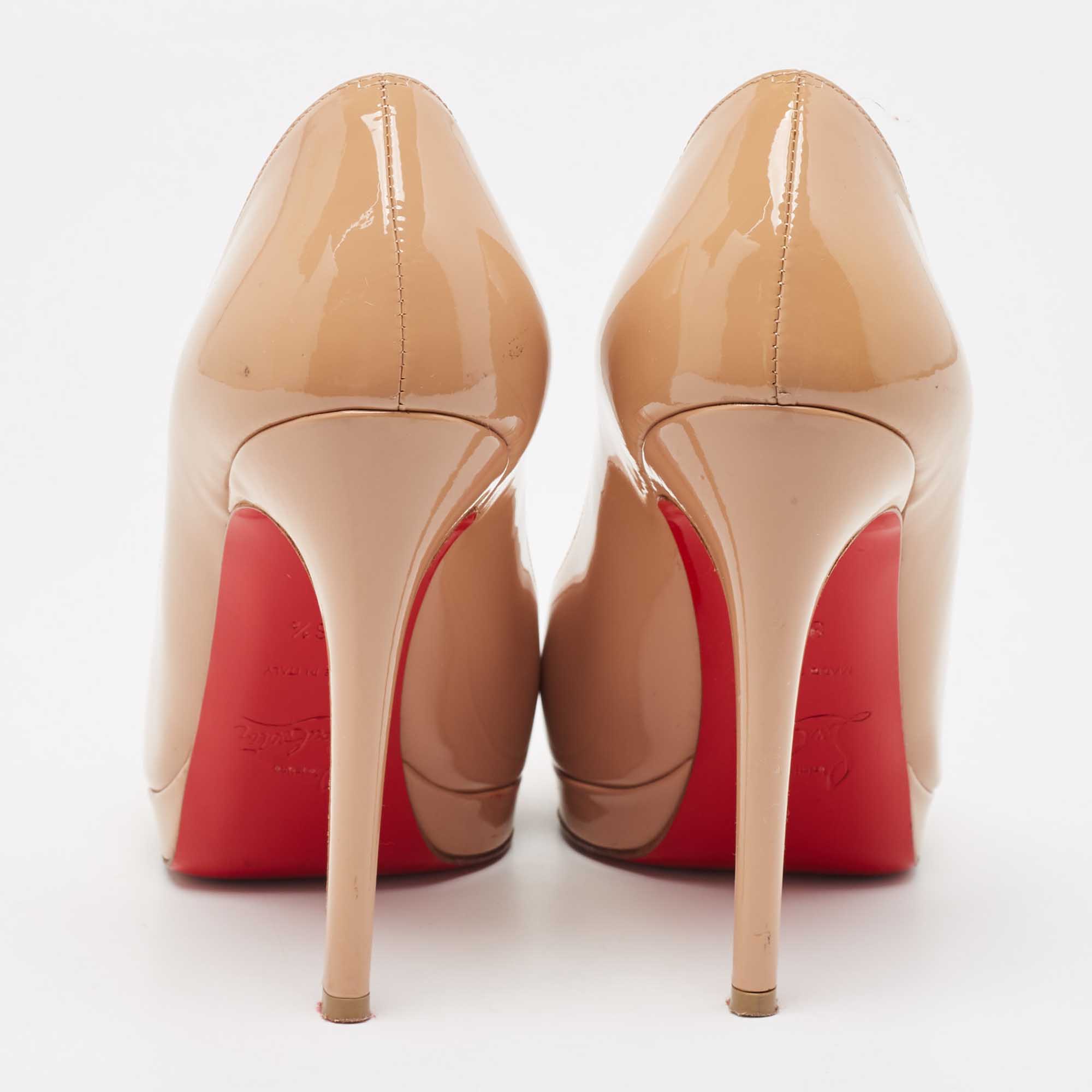 Christian Louboutin Beige Patent New Simple Pumps Size 36.5