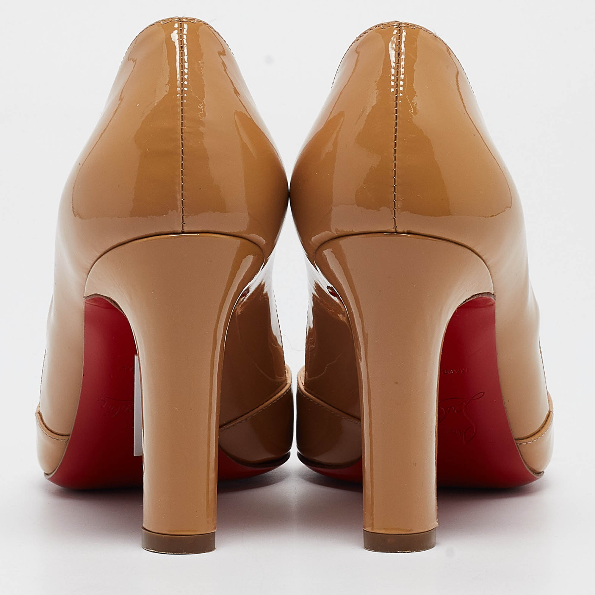 Christian Louboutin Beige Patent Lilibelt Pumps Size 36