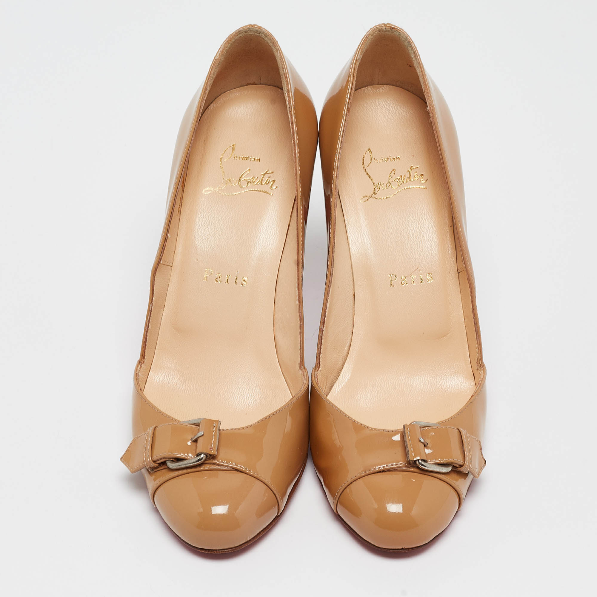 Christian Louboutin Beige Patent Lilibelt Pumps Size 36