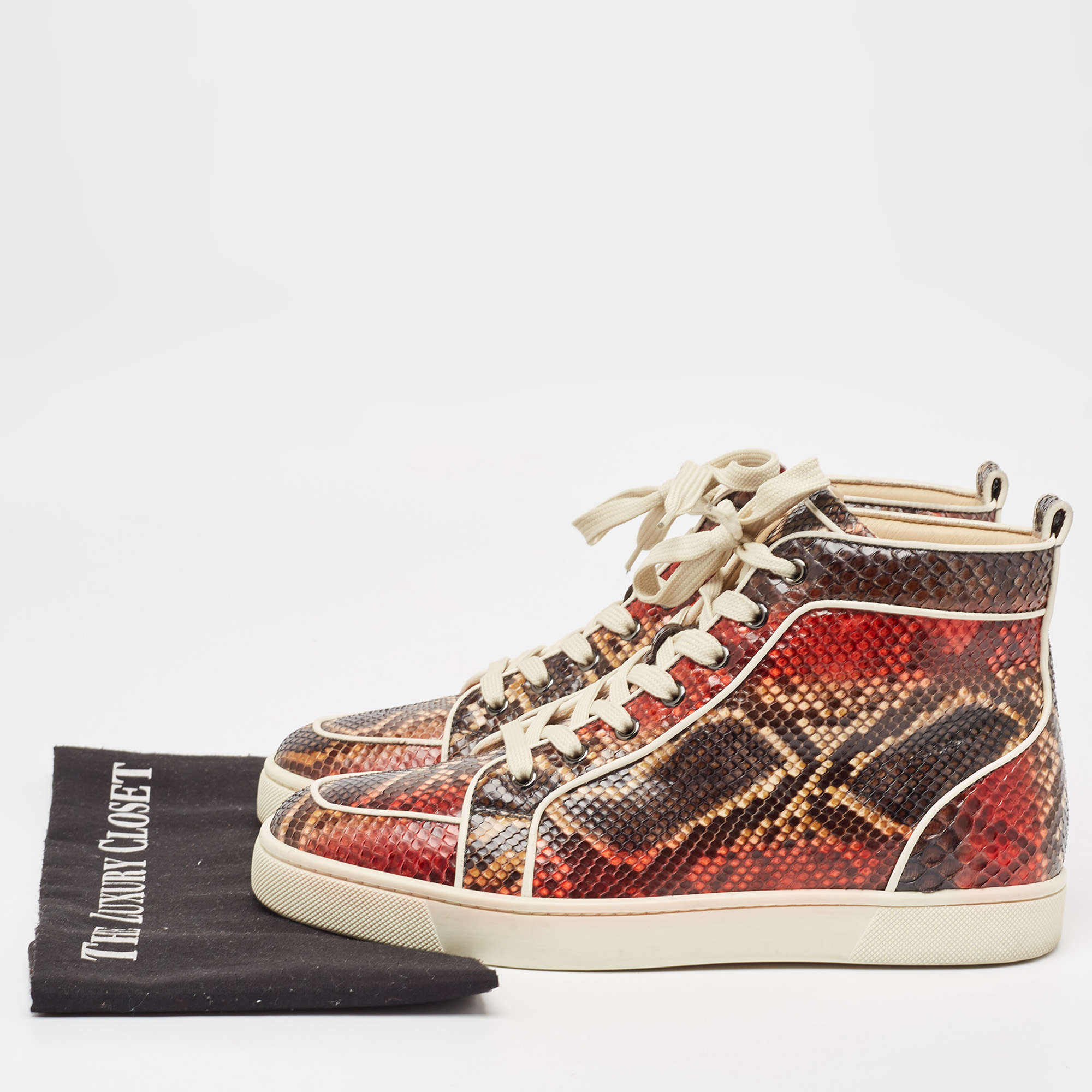 Christian Louboutin Multicolor Python Rantus Orlato Sneakers Size 41