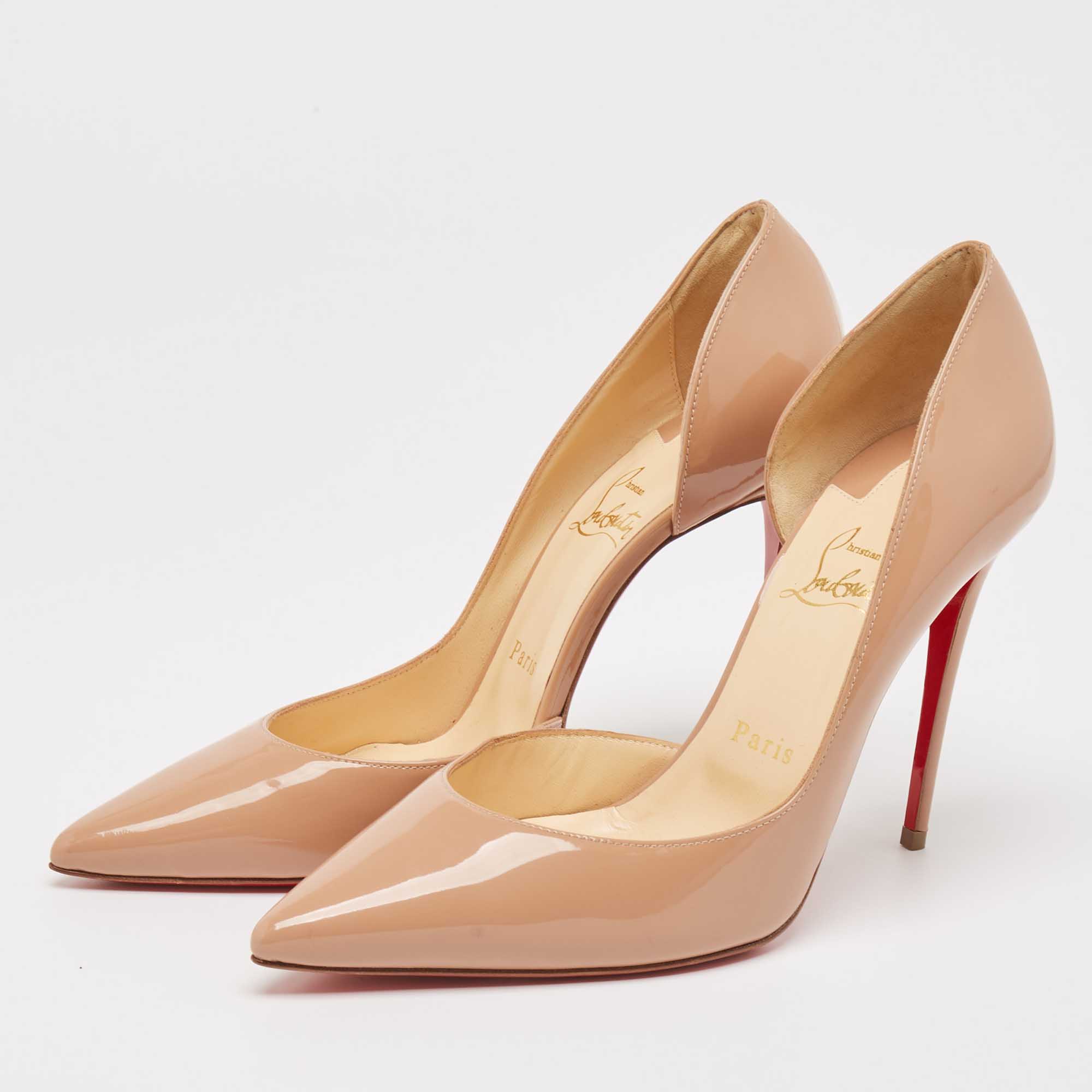 Christian Louboutin Beige Patent Iriza  Pumps Size 39