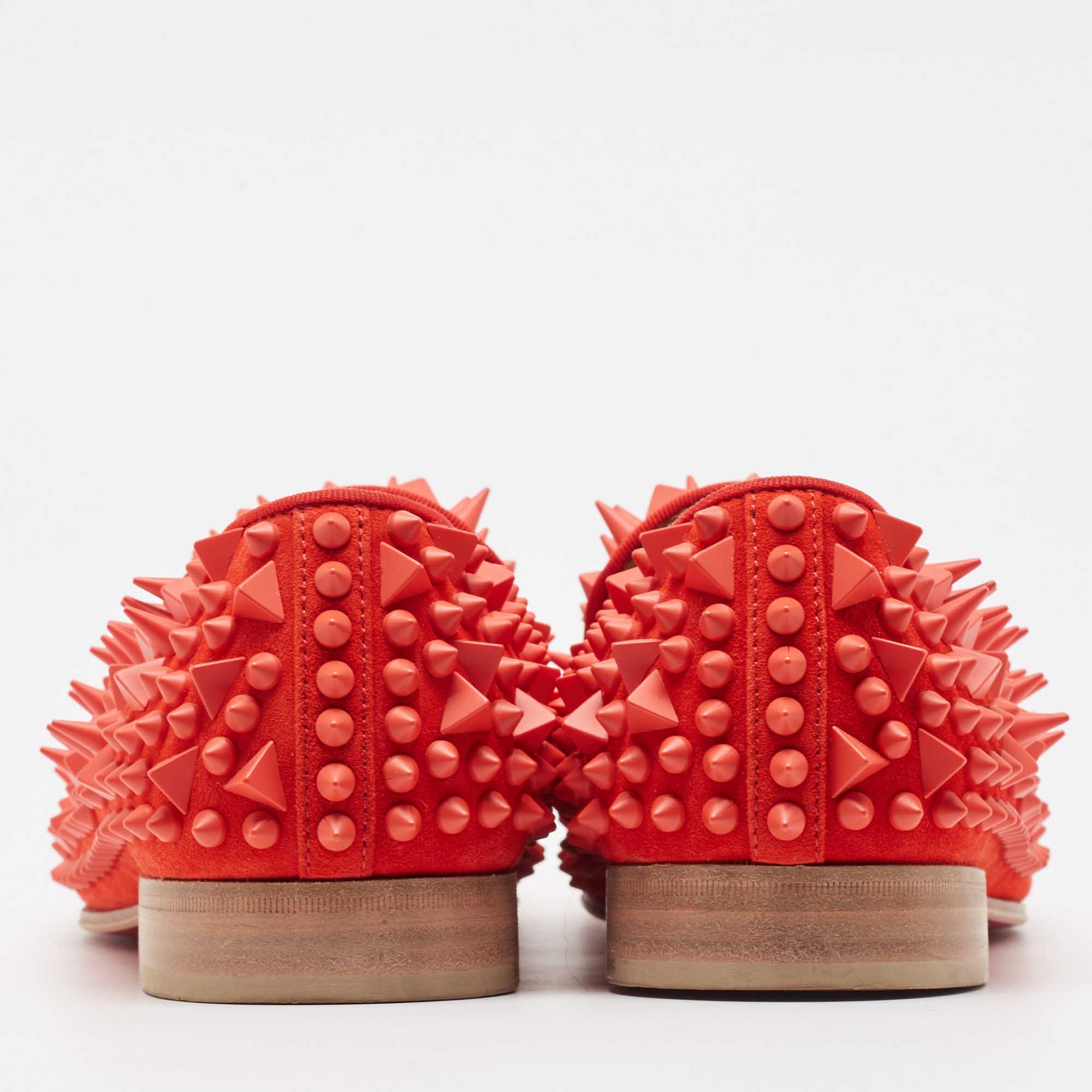 Christian Louboutin Red Suede Spike Smoking Slippers Size 40