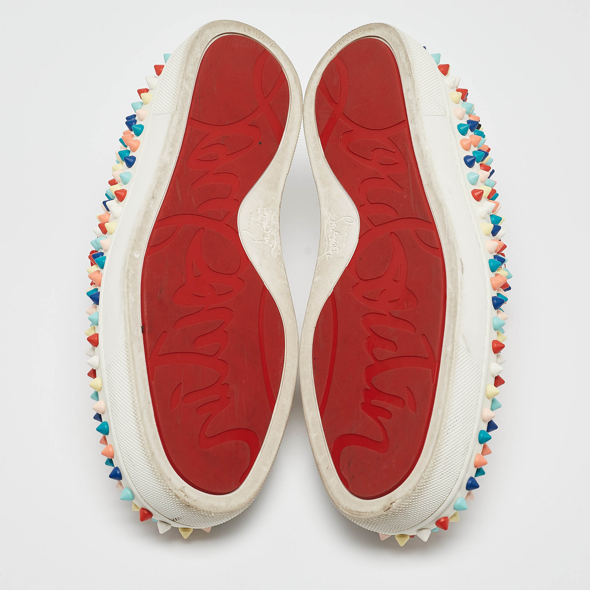 Christian Louboutin Multicolor Leather Roller Boat  Sneakers Size 40