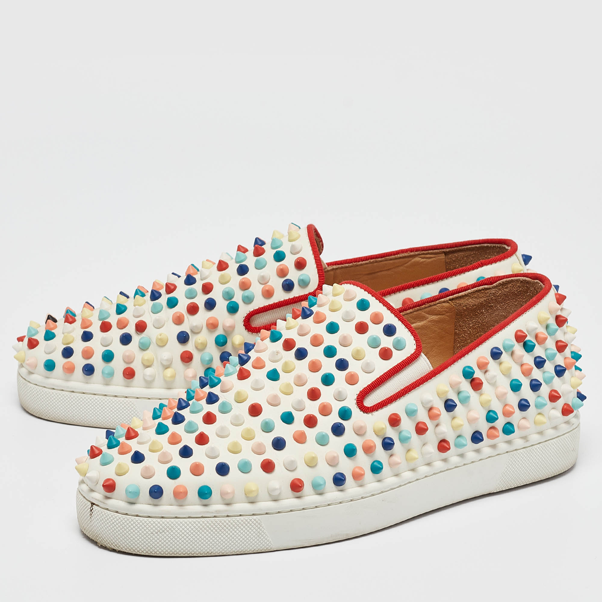 Christian Louboutin Multicolor Leather Roller Boat  Sneakers Size 40