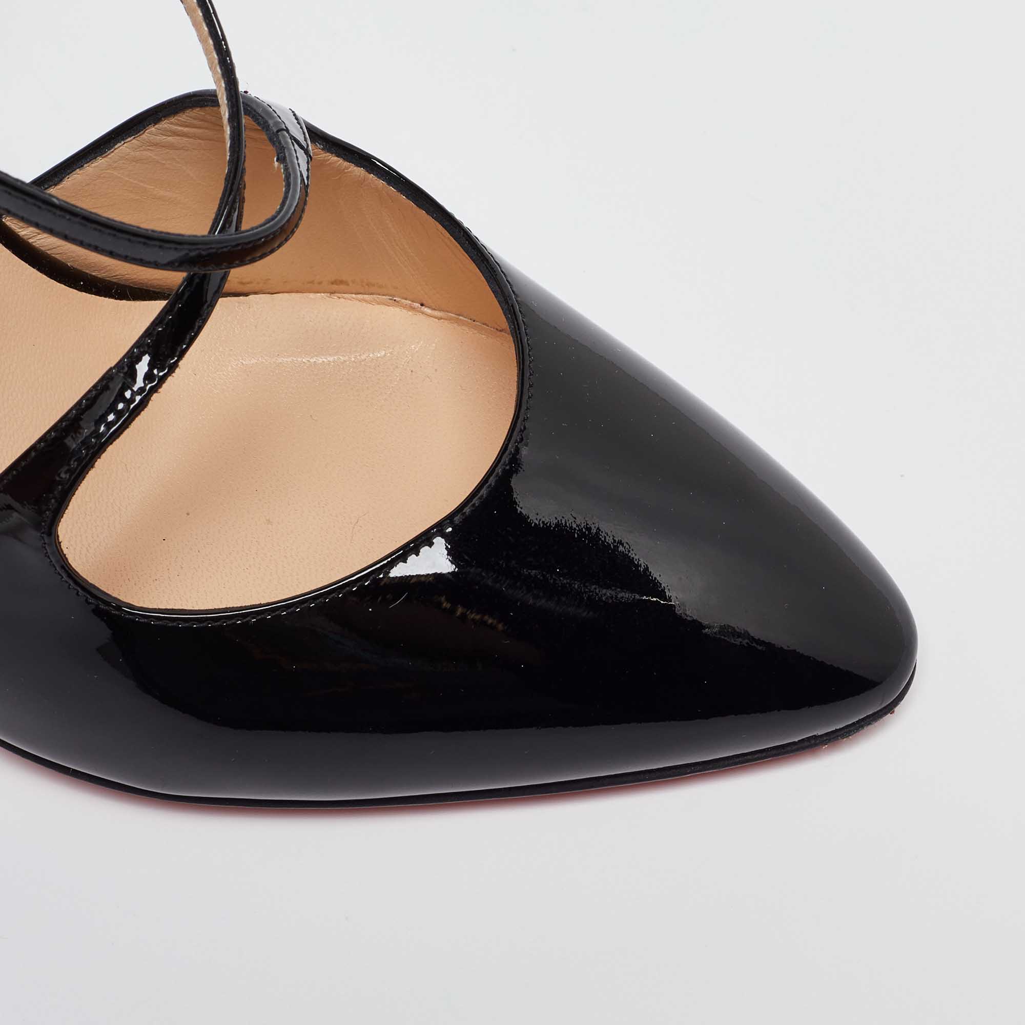 Christian Louboutin Black Patent Leather Hollandway Pumps Size 39